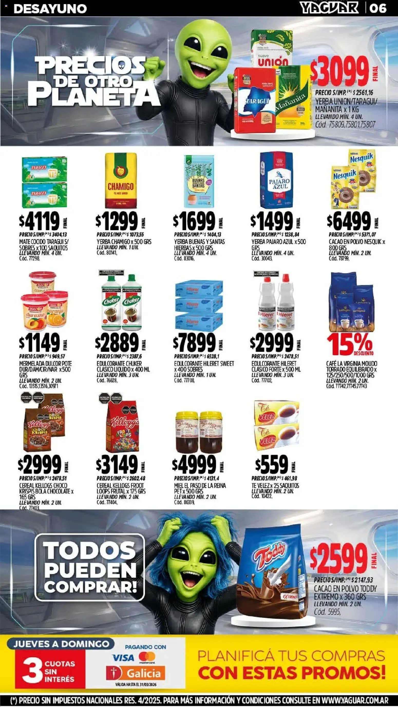 Yaguar - Oferta Semanal Jujuy │ válido desde el 09.03.2026 | Página: 6 | Productos: Polvo, Chocolate, Té, Mermelada
