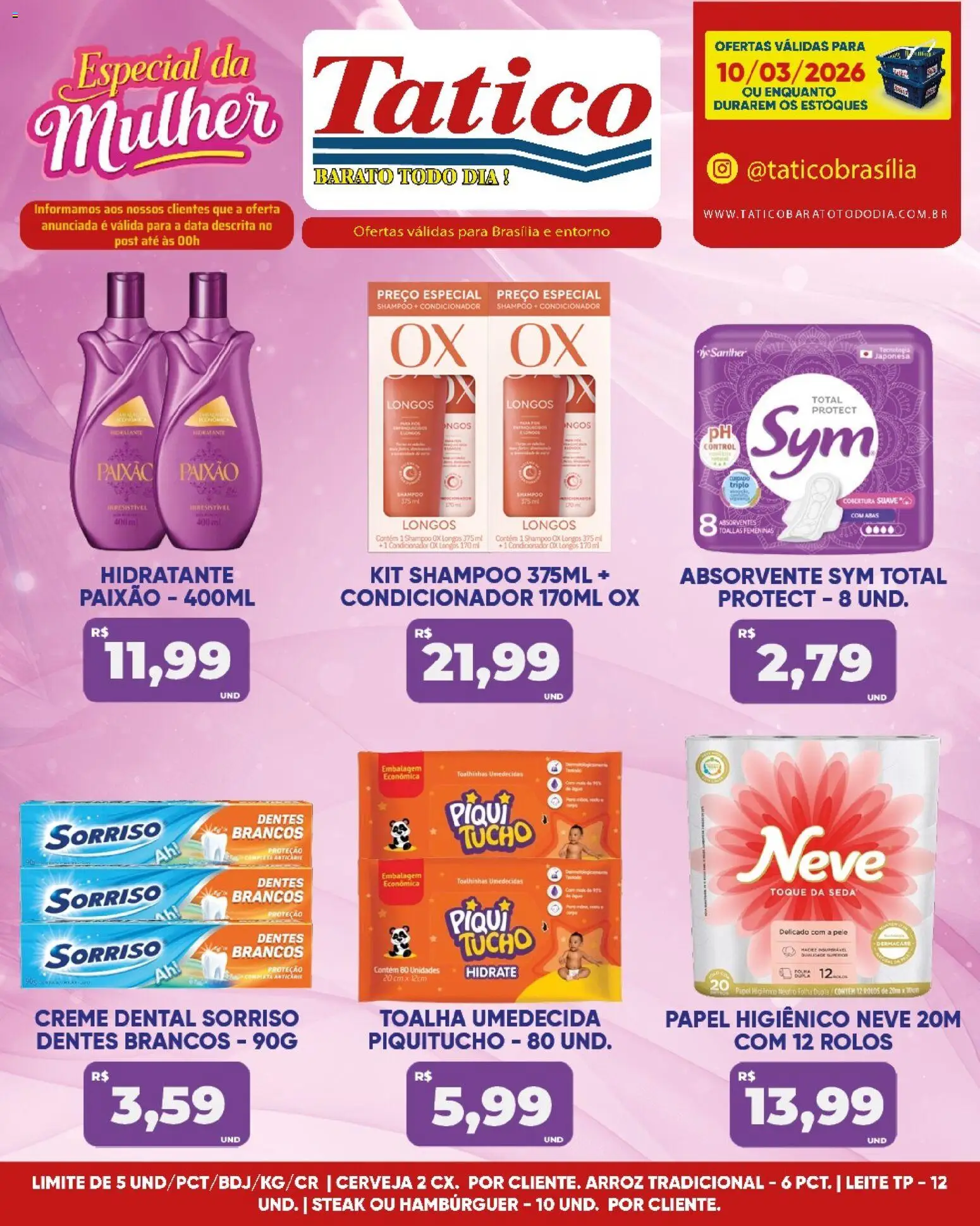 Tatico Folheto - válido de 10.03.2026 | Página: 11 | Produtos: Creme, Absorvente, Papel higiênico, Toalha umedecida