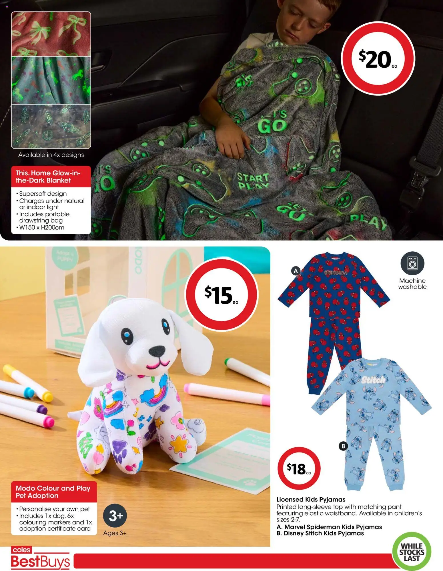 Coles catalogue - valid from 27.03.2026 | Page: 3 | Products: Pyjamas, Bag, Portable, Blanket
