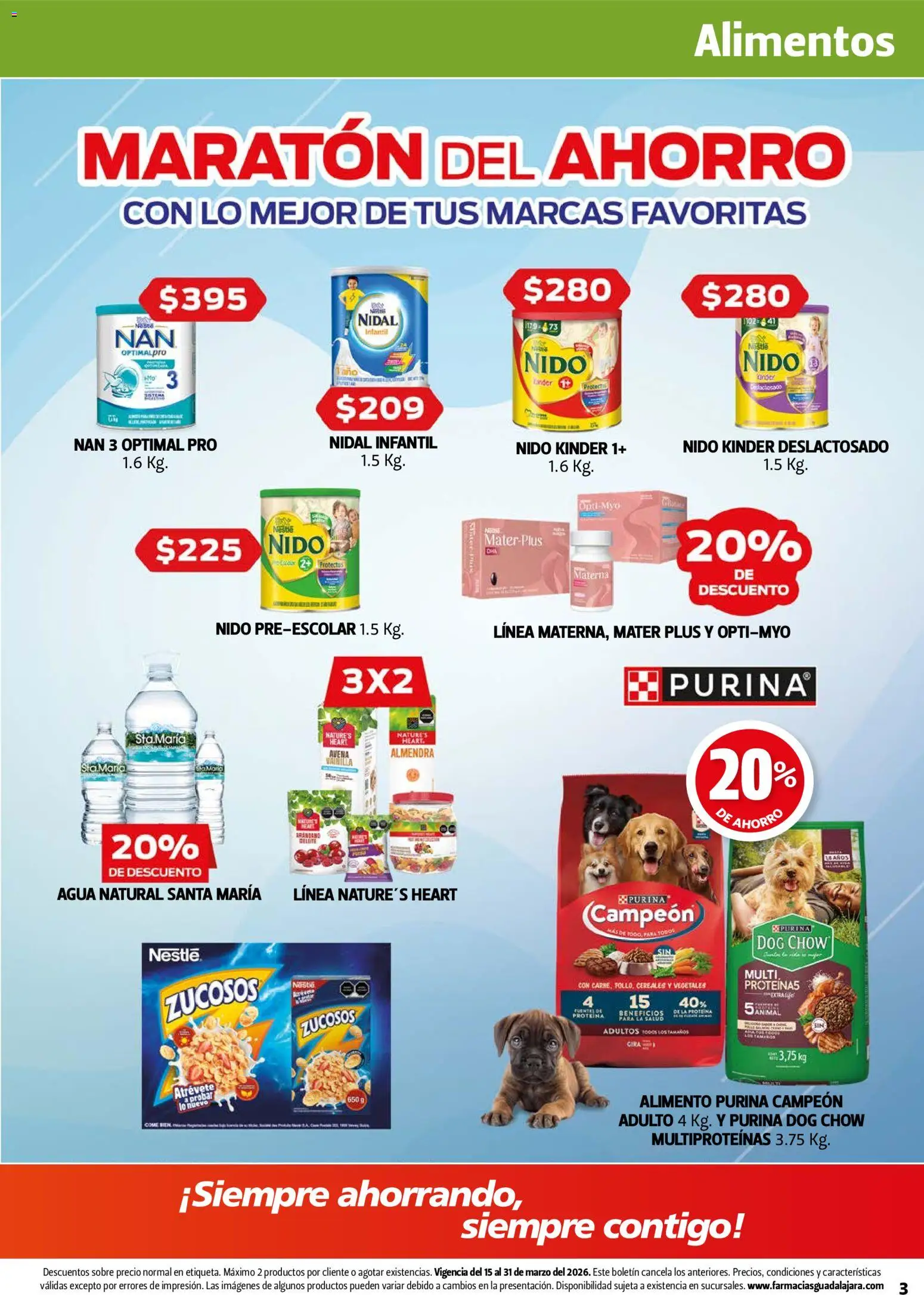 Nuevas ofertas de Farmacia Guadalajara válidas en toda la República Mexicana desde el 15.03.2026. ¡Encuentra las mejores ofertas en Farmacia Guadalajara catálogo! | Página: 3 | Productos: Avena, Almendra, Cereales, Sobre