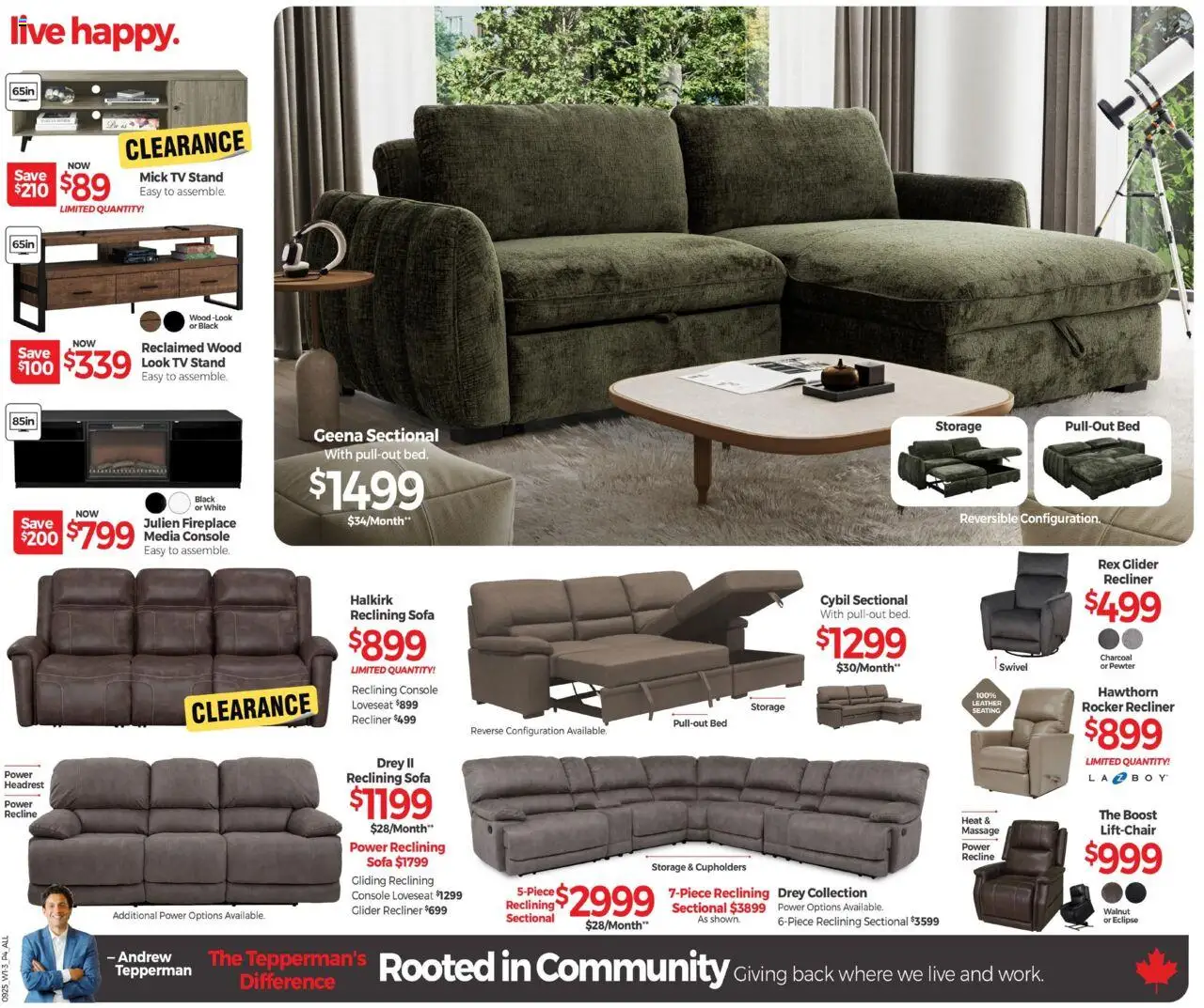 Tepperman's flyer valid from 11.09.2025 | Page: 6 | Products: Tv, Bed, Sofa