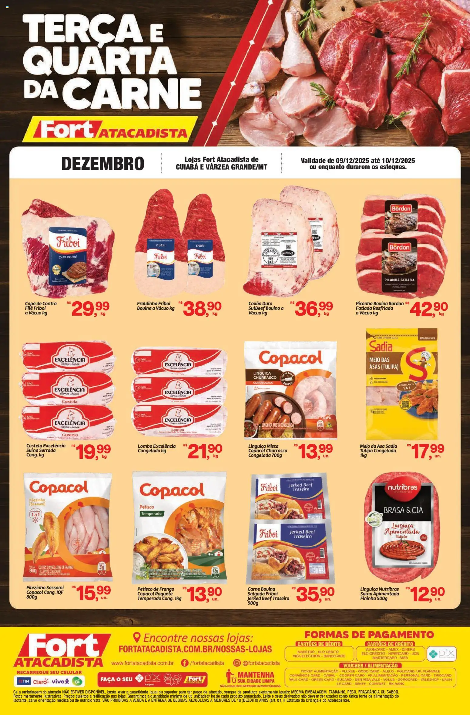 Fort Atacadista Folheto - válido de 09.12.2025 | Página: 1 | Produtos: Saquê, Faca, Carne, Frango