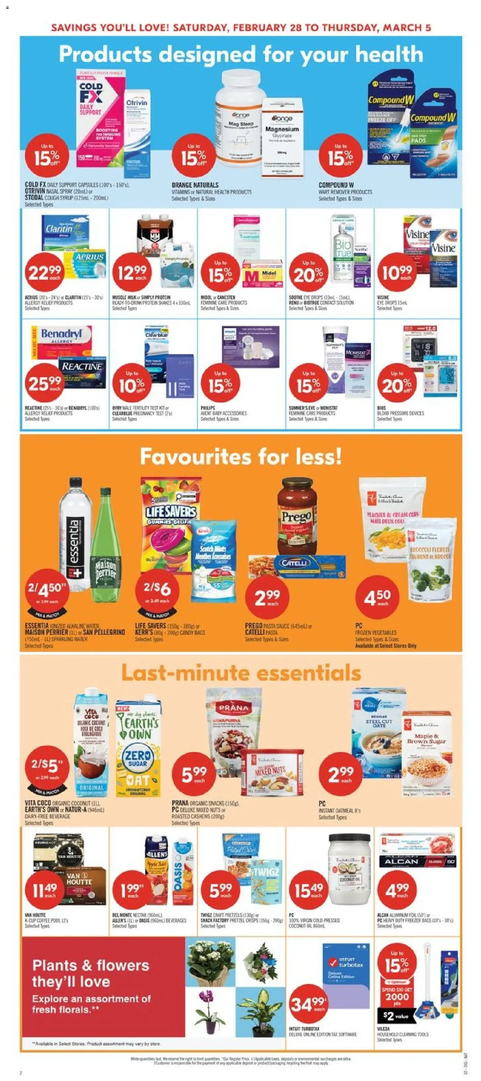 Shoppers flyer valid from 27.02.2026 | Page: 15 | Products: Pasta, Nuts, Freezer, Oil