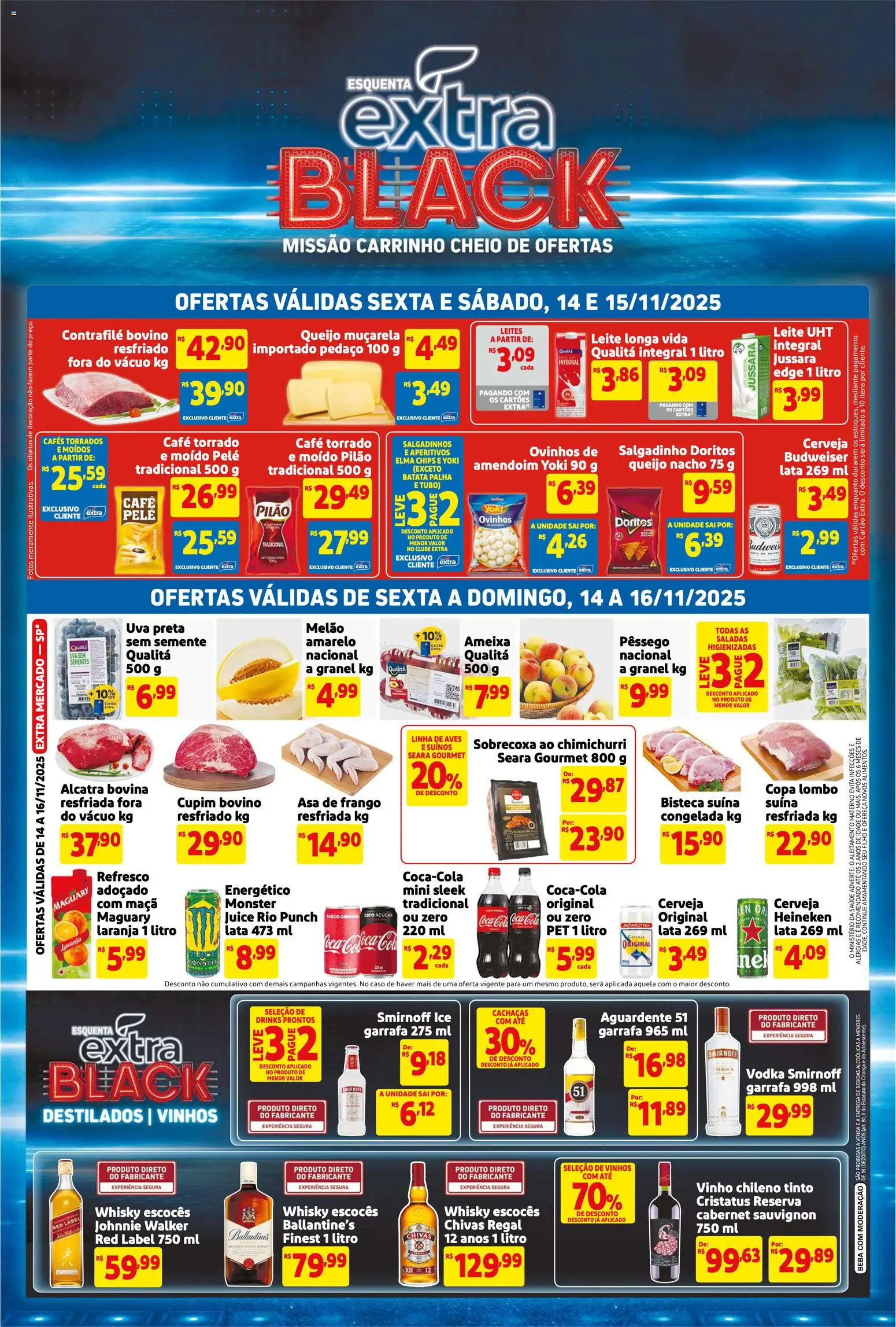 Extra Folheto - válido de 14.11.2025 | Página: 1 | Produtos: Pêssego, Amendoim, Cola, Salgadinhos