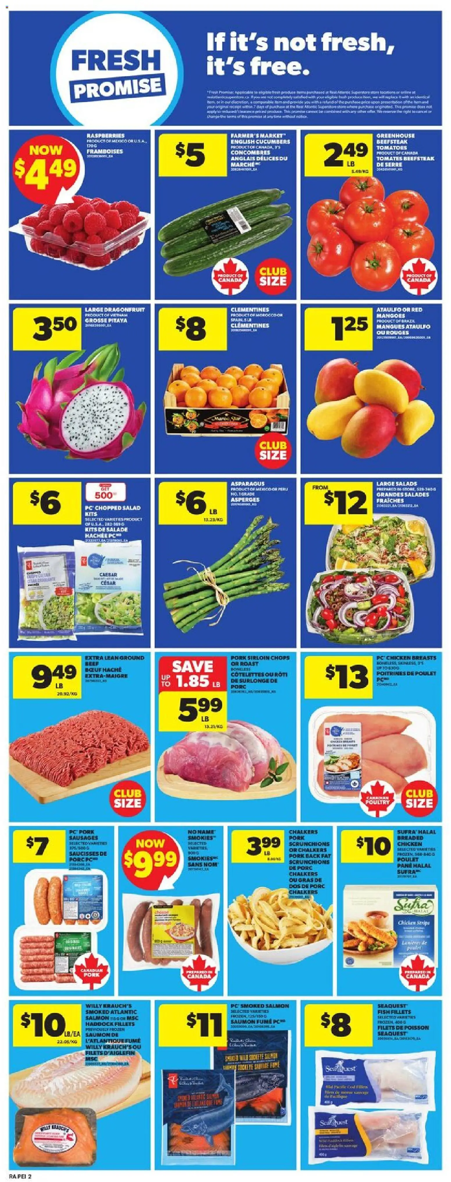 Atlantic Superstore flyer valid from 27.11.2025 | Page: 5 | Products: Fish, Cucumbers, Chicken breasts, PC