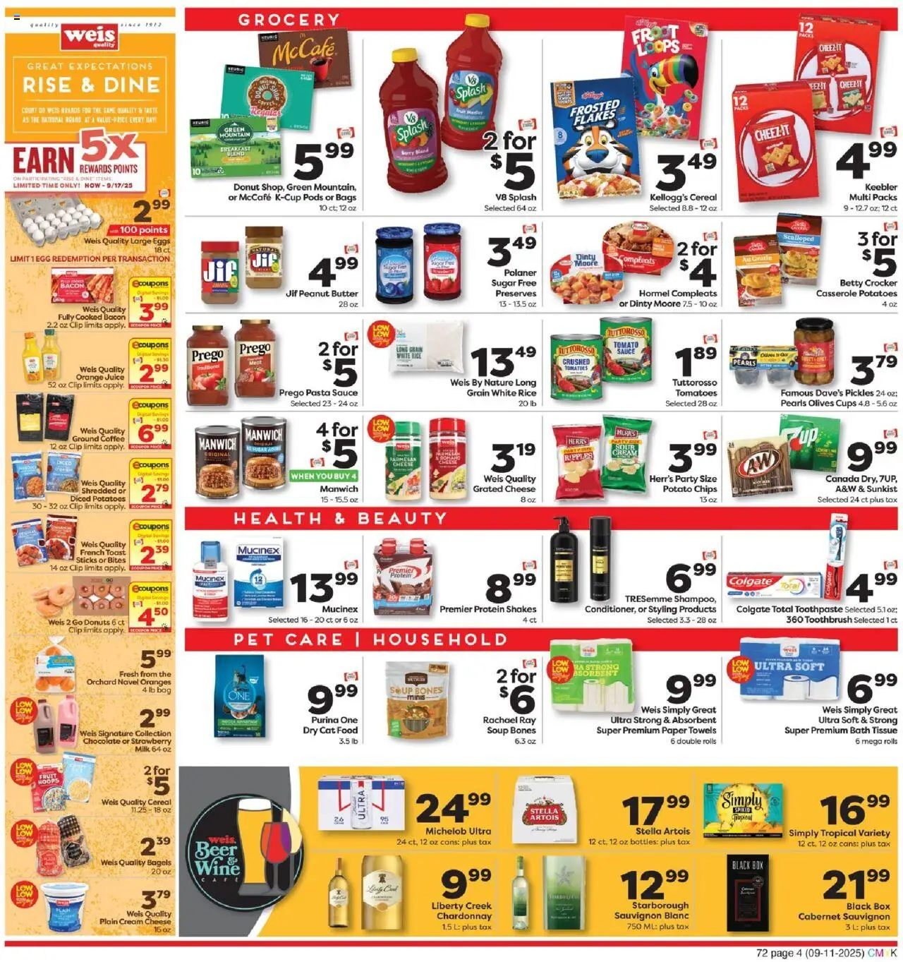 Weis Weekly Circular - WV - valid from 11.09.2025 | Page: 4 | Products: Butter, Chocolate, Beer, Oranges