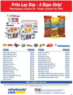Preview of Wholesale Club - Frito Lay Day from shop Wholesale Club valid from 22.10.2025
