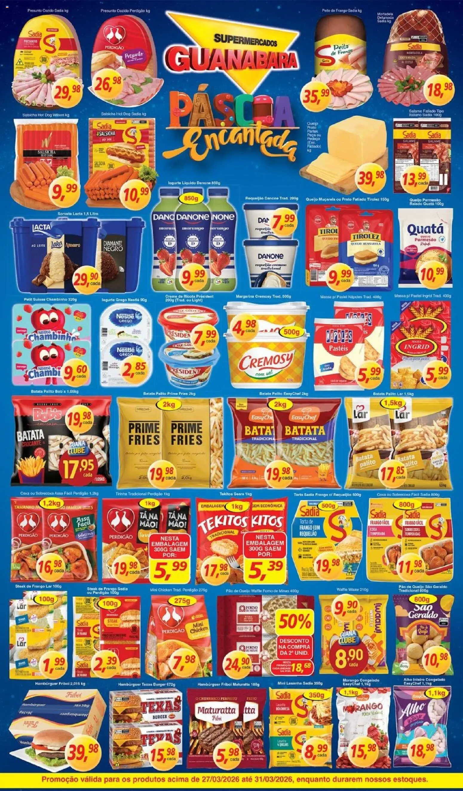 Supermercados Guanabara Folheto - válido de 27.03.2026 | Página: 8 | Produtos: Queijo, Sorvete, Requeijão, Margarina