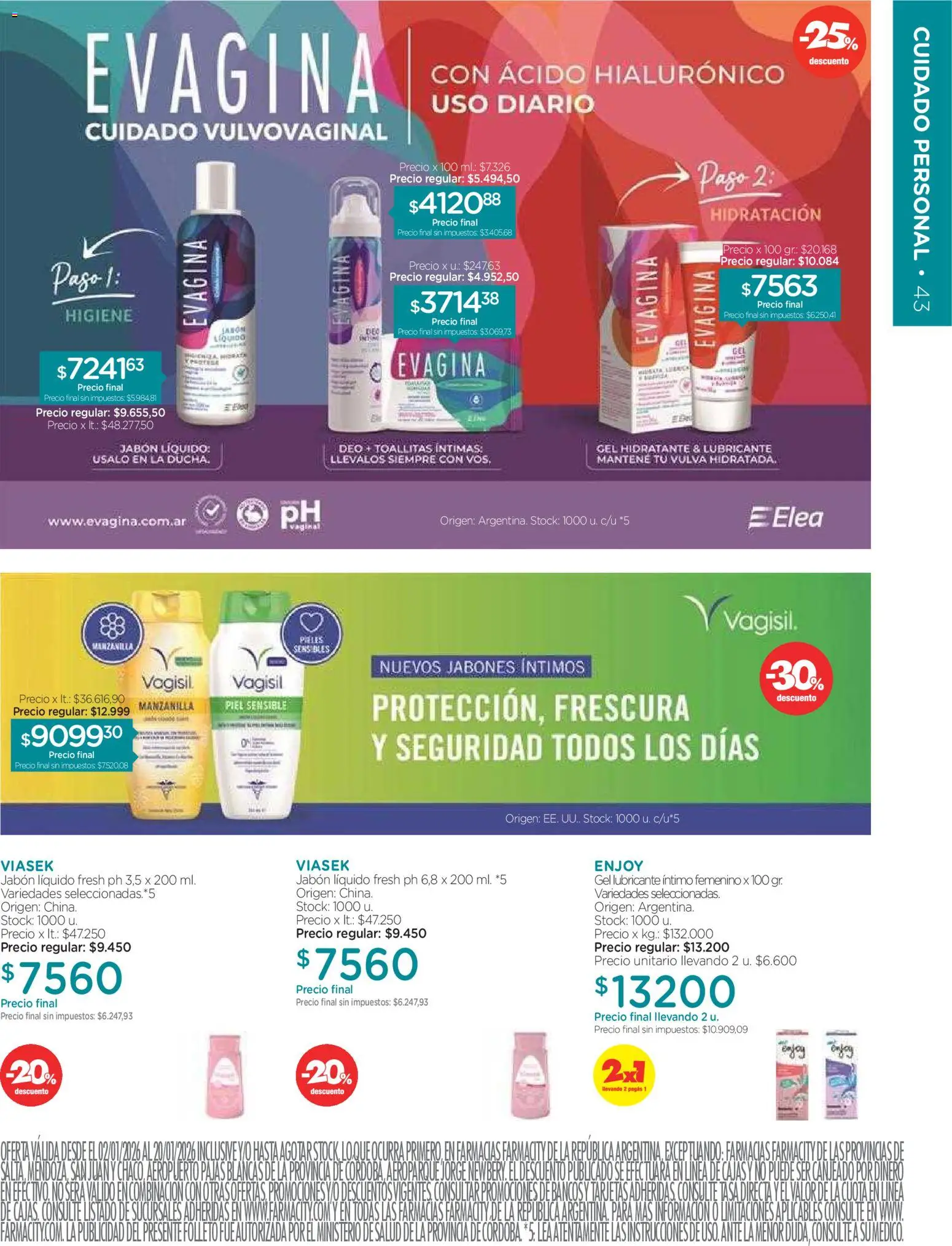 Farmacity catálogo │ válido desde el 02.01.2026 | Página: 43 | Productos: Jabón líquido, Jabón