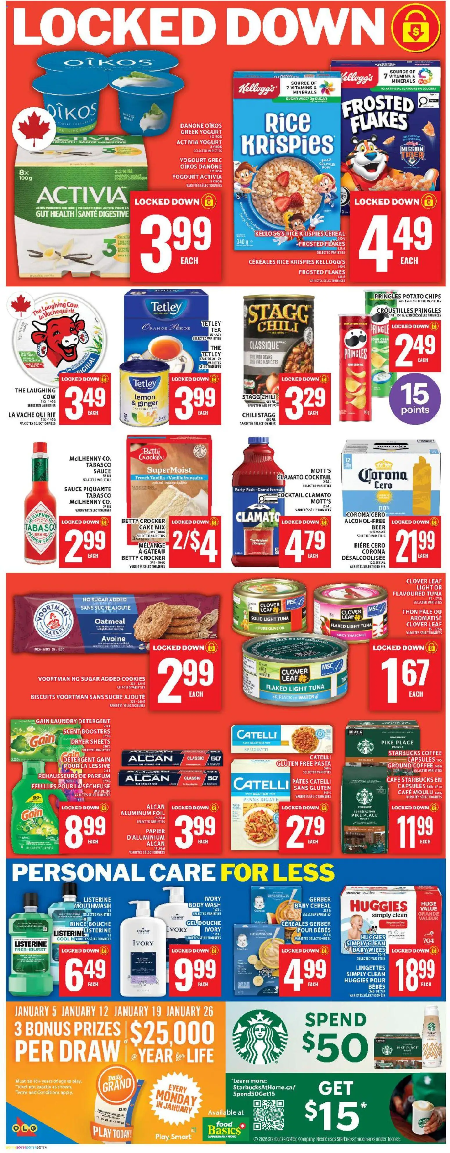 Food Basics flyer valid from 15.01.2026 | Page: 11 | Products: Cookies, Flakes, Dryer, Mouthwash