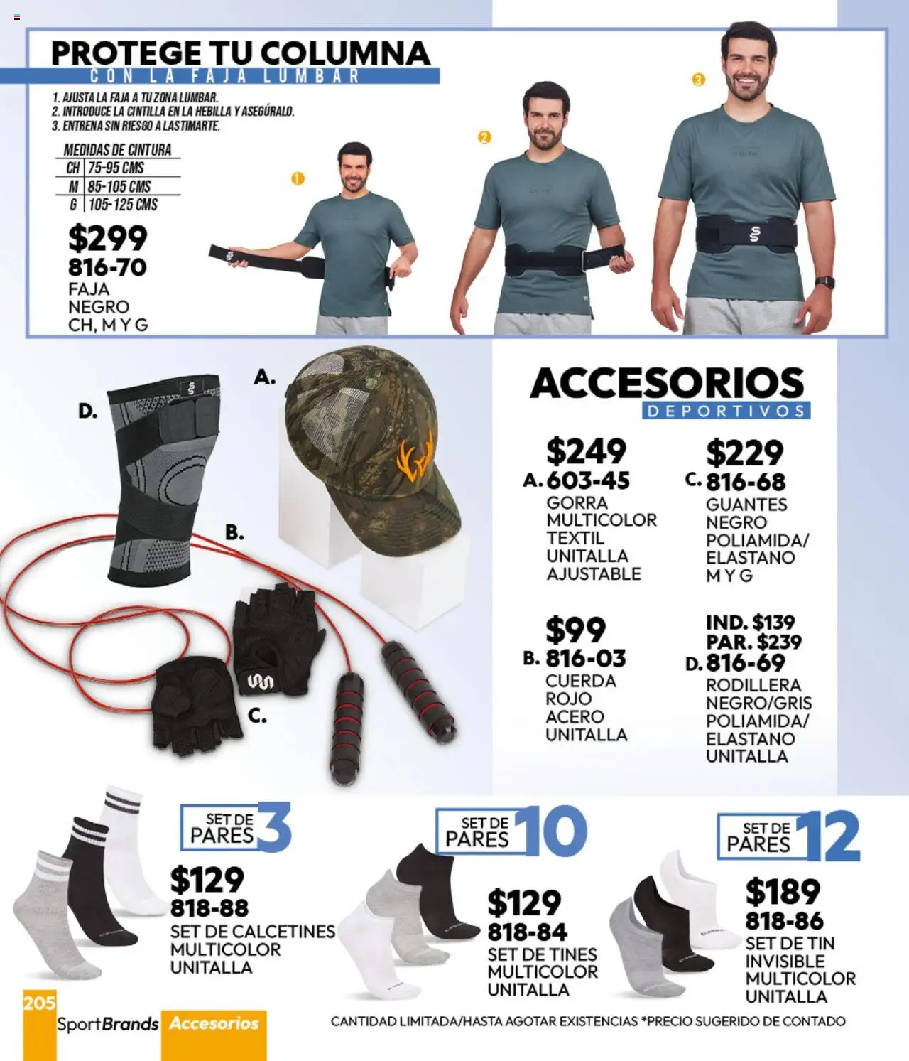 Nuevas ofertas de Cklass válidas en toda la República Mexicana desde el 16.09.2025. ¡Encuentra las mejores ofertas en Cklass - Catálogo Invierno Sportbrands! | Página: 222 | Productos: Cuerda, Gorra, Guantes, Faja