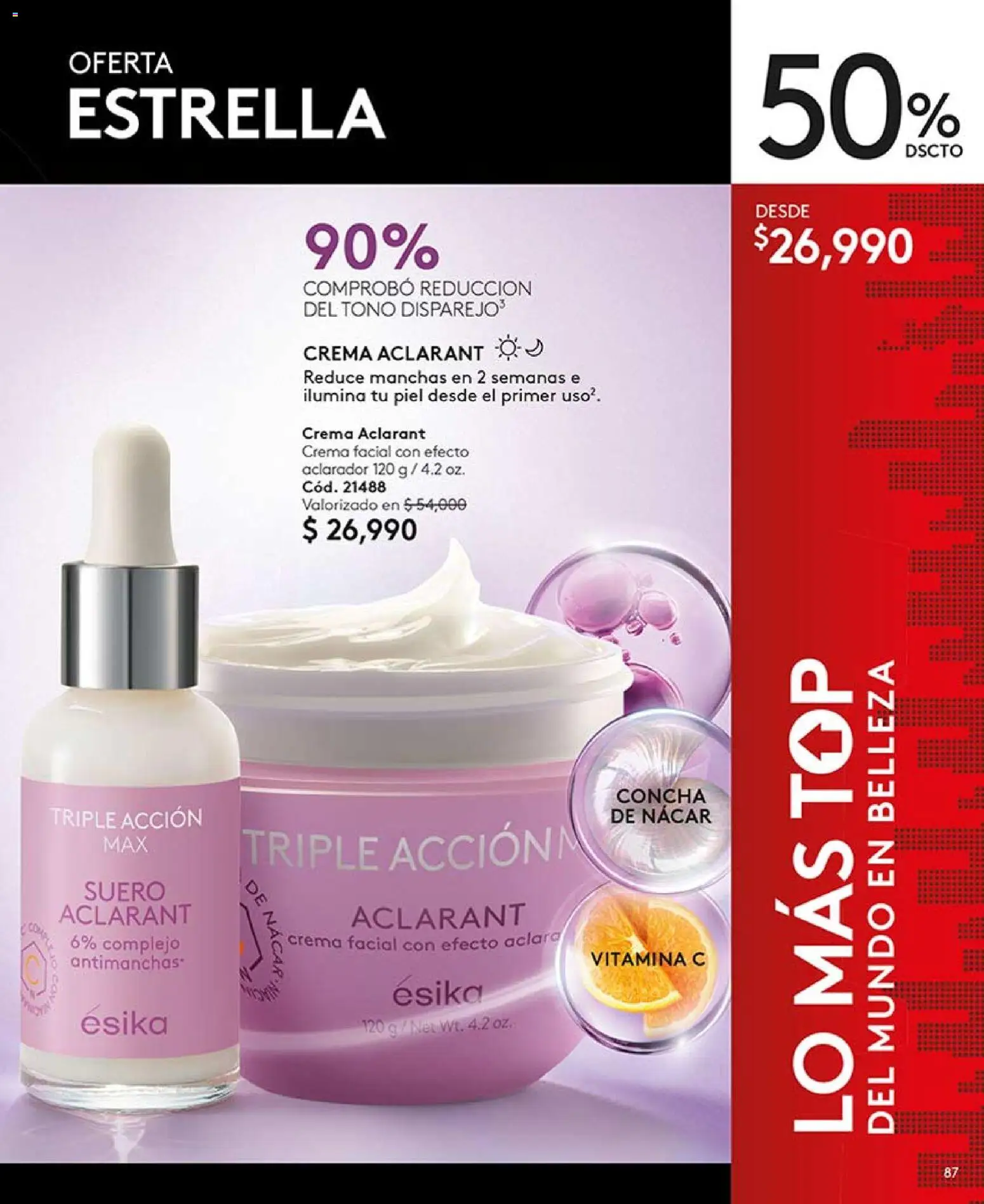Ésika revista - valida desde el 13.03.2026 | Página: 87 | Productos: Crema, Top