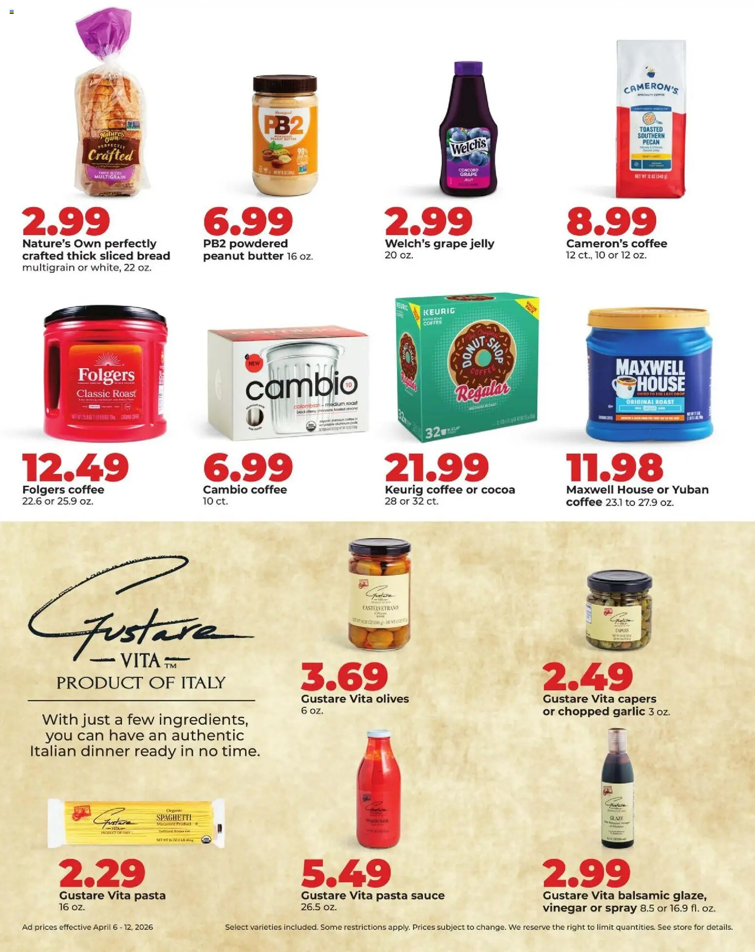 HyVee Weekly Ad - valid from 06.04.2026 | Page: 26 | Products: Butter, Bread, Pasta, Sauce