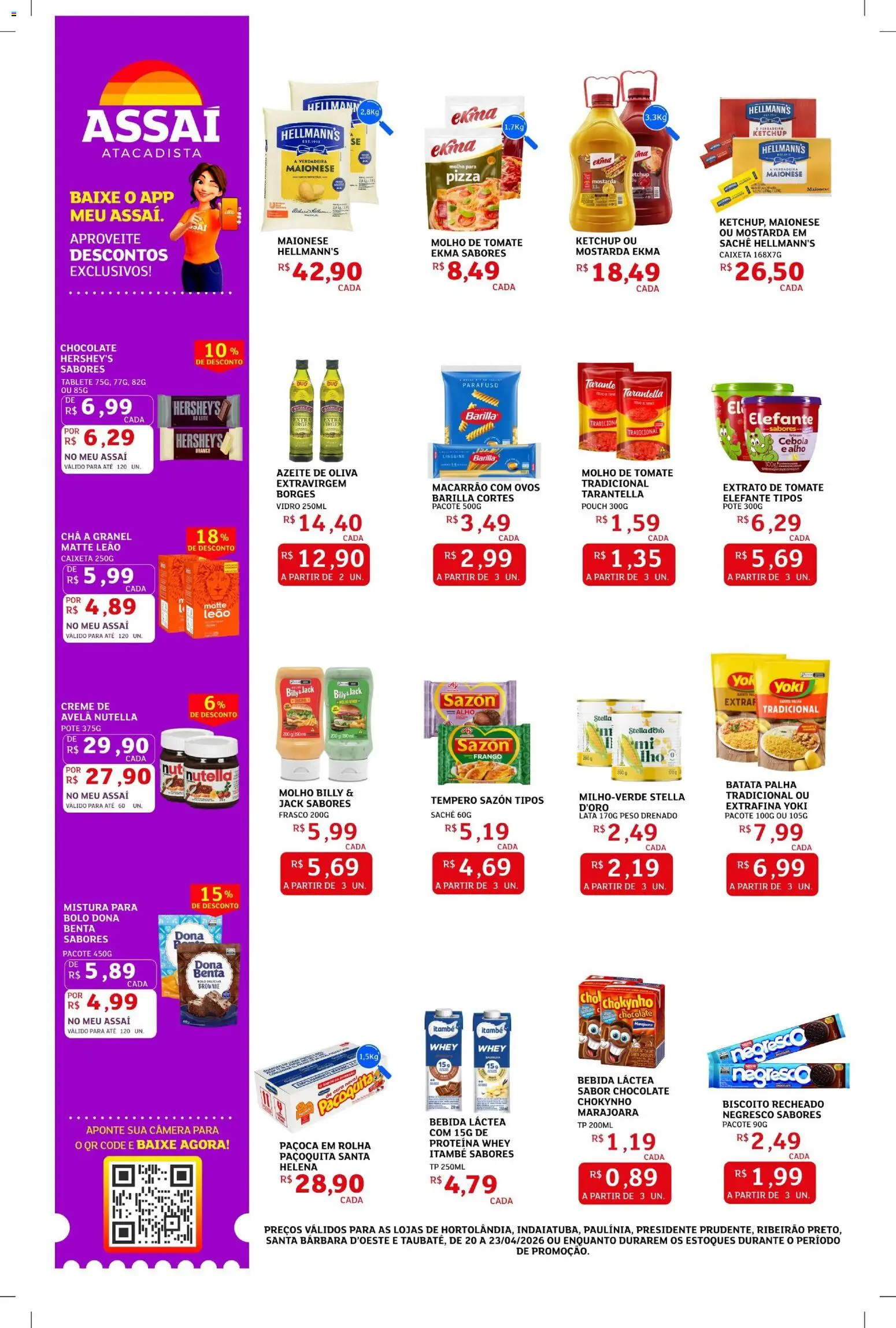 Assaí Atacadista Folheto - válido de 20.04.2026 | Página: 2 | Produtos: Creme, Frango, Azeite, Paçoca