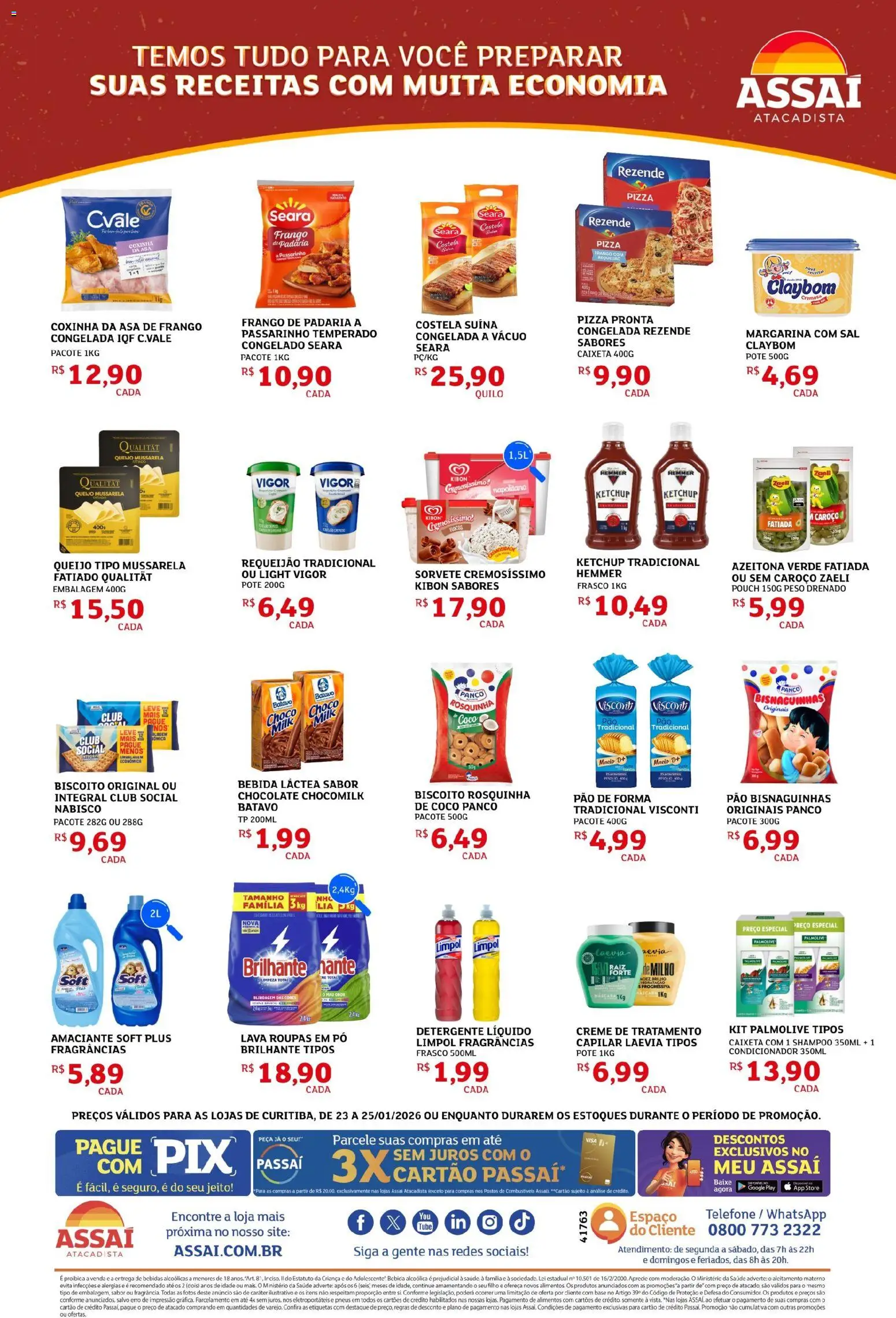 Assaí Atacadista Folheto - válido de 23.01.2026 | Página: 2 | Produtos: Pizza, Ketchup, Frango, Zaeli