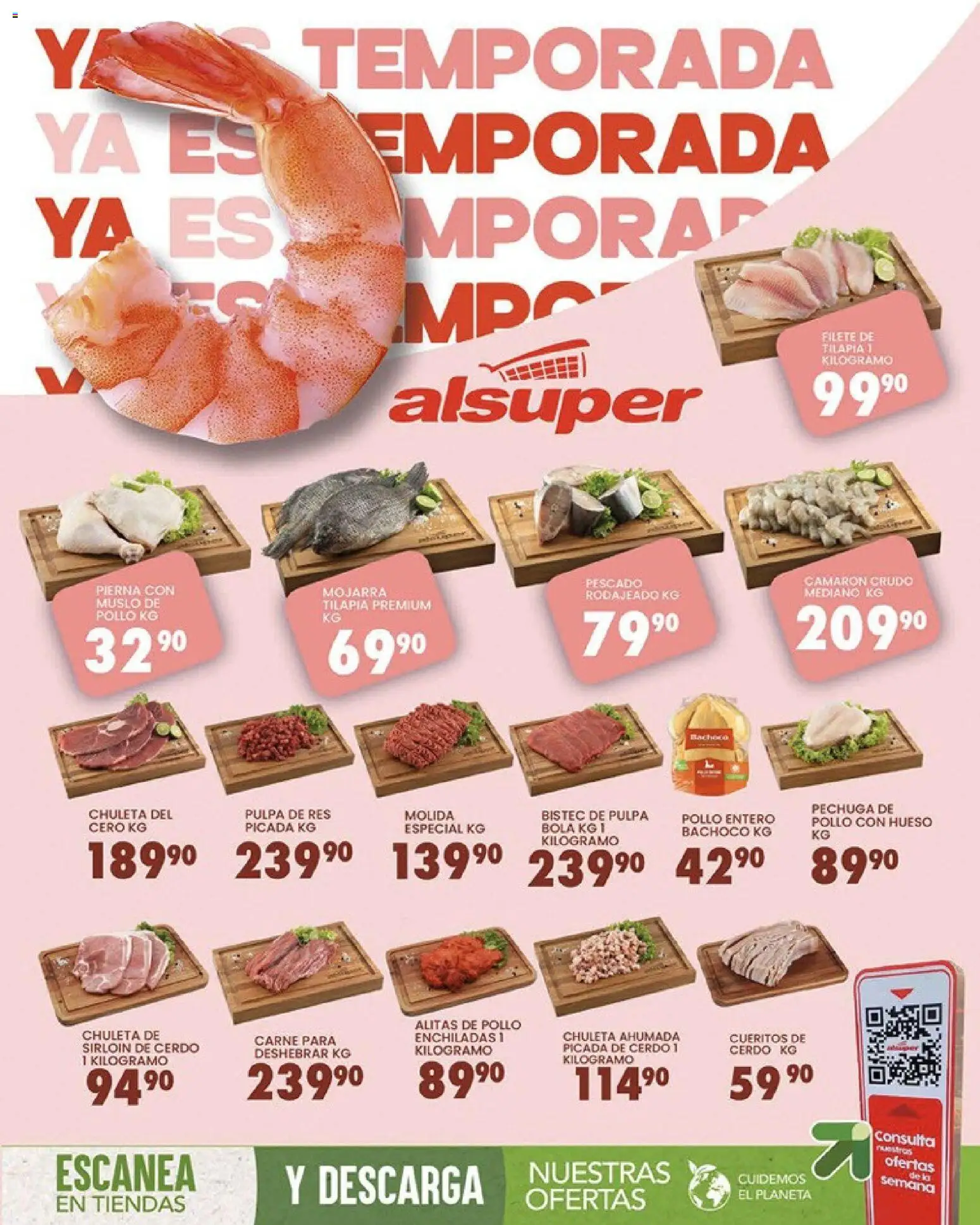 Nuevas ofertas de Alsuper válidas en toda la República Mexicana desde el 17.03.2026. ¡Encuentra las mejores ofertas en Alsuper folleto Calera! | Página: 8 | Productos: Pollo, Cerdo, Res