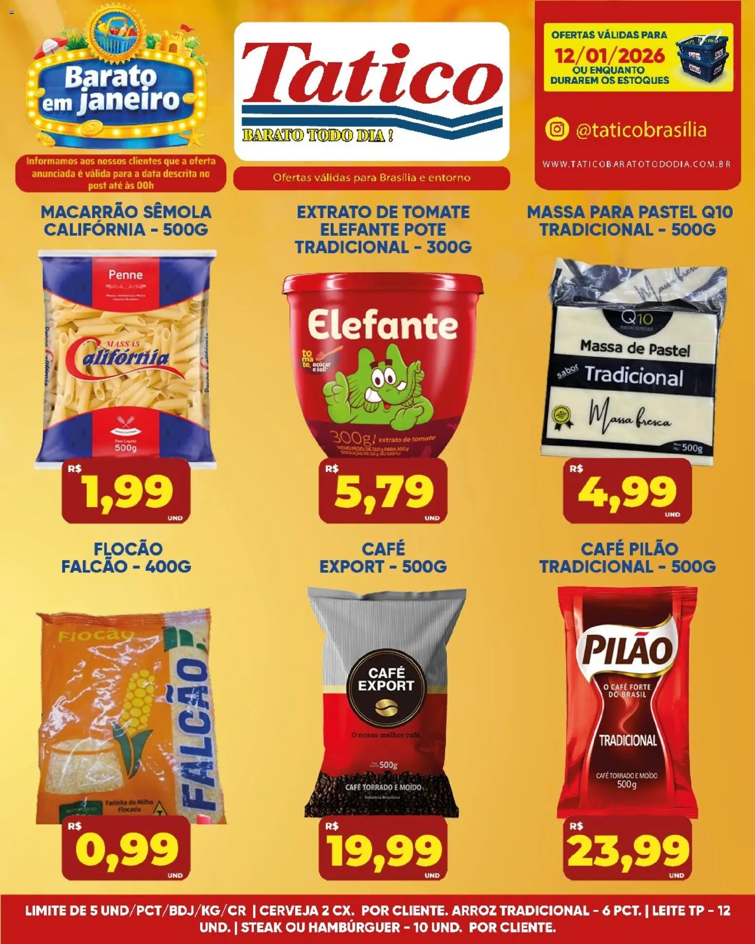 Tatico Folheto - válido de 13.01.2026 | Página: 16 | Produtos: Cerveja, Massa, Hambúrguer, Massa de pastel