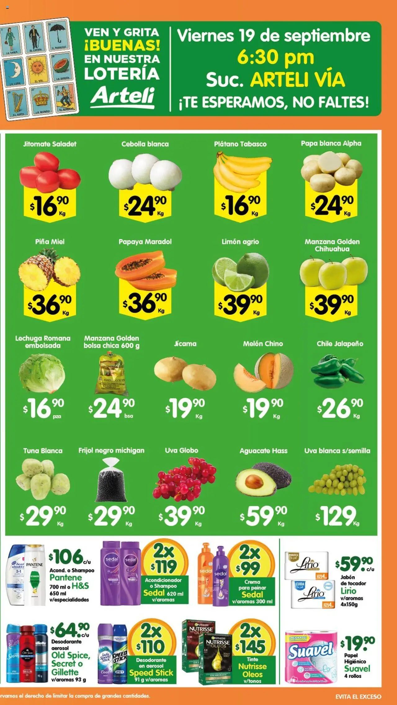 Nuevas ofertas de Arteli válidas en toda la República Mexicana desde el 17.09.2025. ¡Encuentra las mejores ofertas en Arteli - Prensa Arteli! | Página: 2 | Productos: Melón, Bolsa, Lechuga, Piña