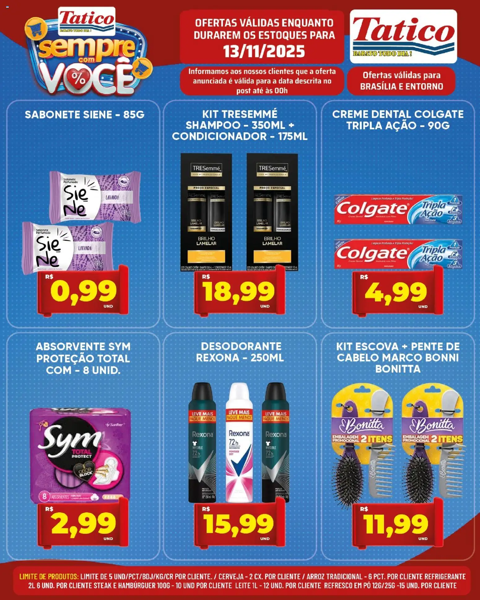 Tatico Folheto - válido de 13.11.2025 | Página: 19 | Produtos: Condicionador, Cerveja, Hambúrguer, Rexona