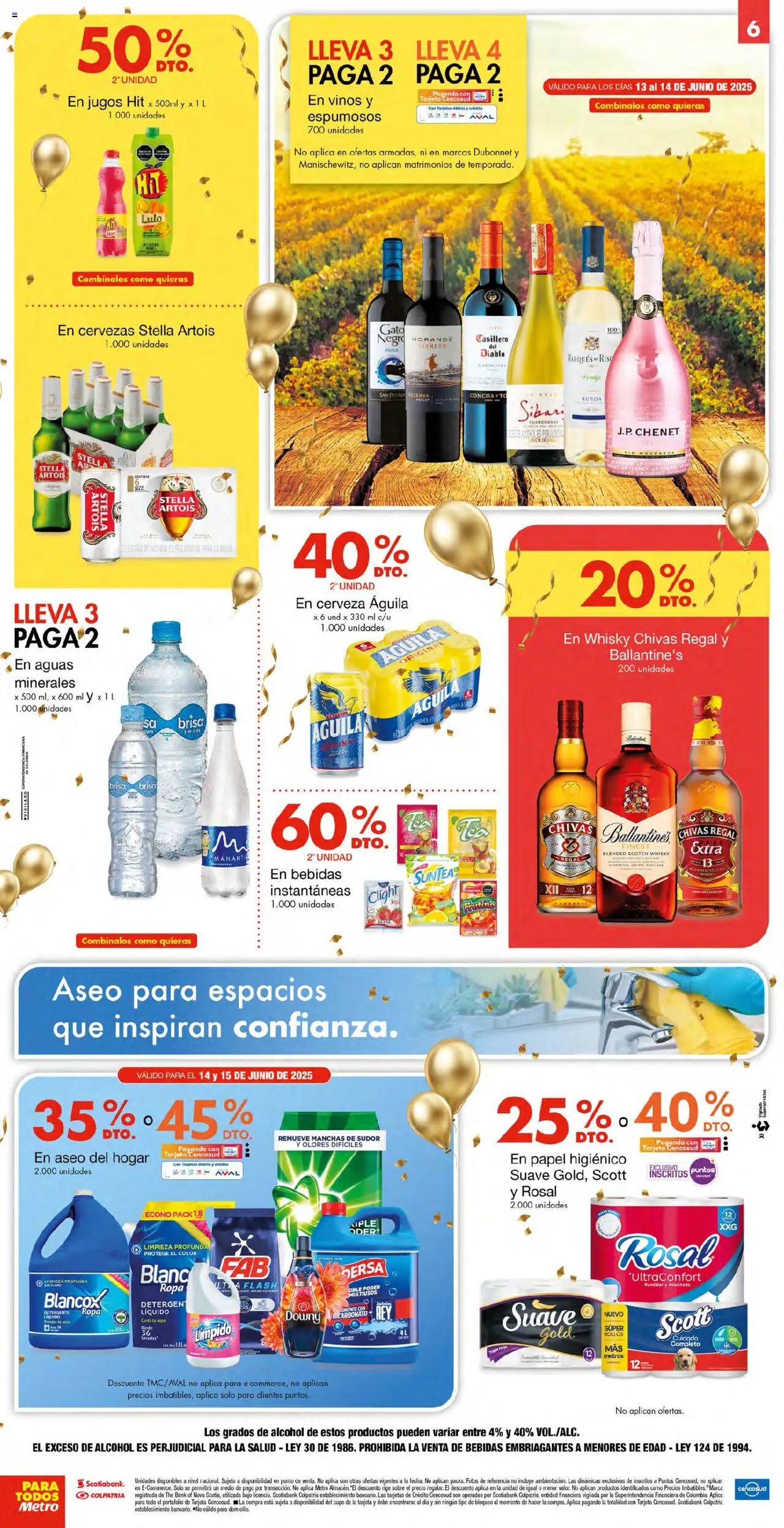 Metro revista - valida desde el 13.06.2025 | Página: 6 | Productos: Detergente, Ropa, Papel higiénico, Tintura