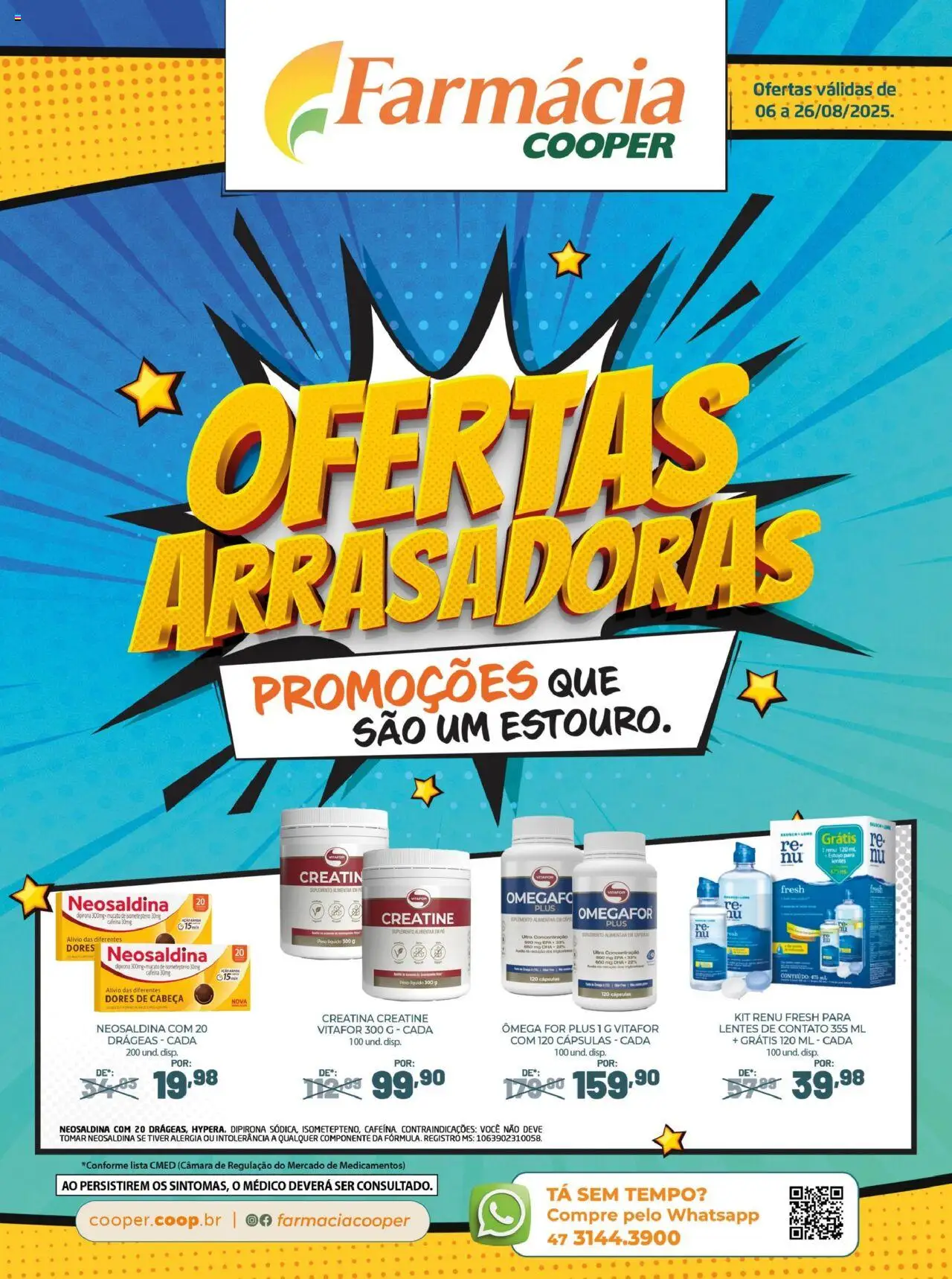Cooper Folheto - válido de 06.08.2025 | Página: 1 | Produtos: Creatina, Lentes de contato