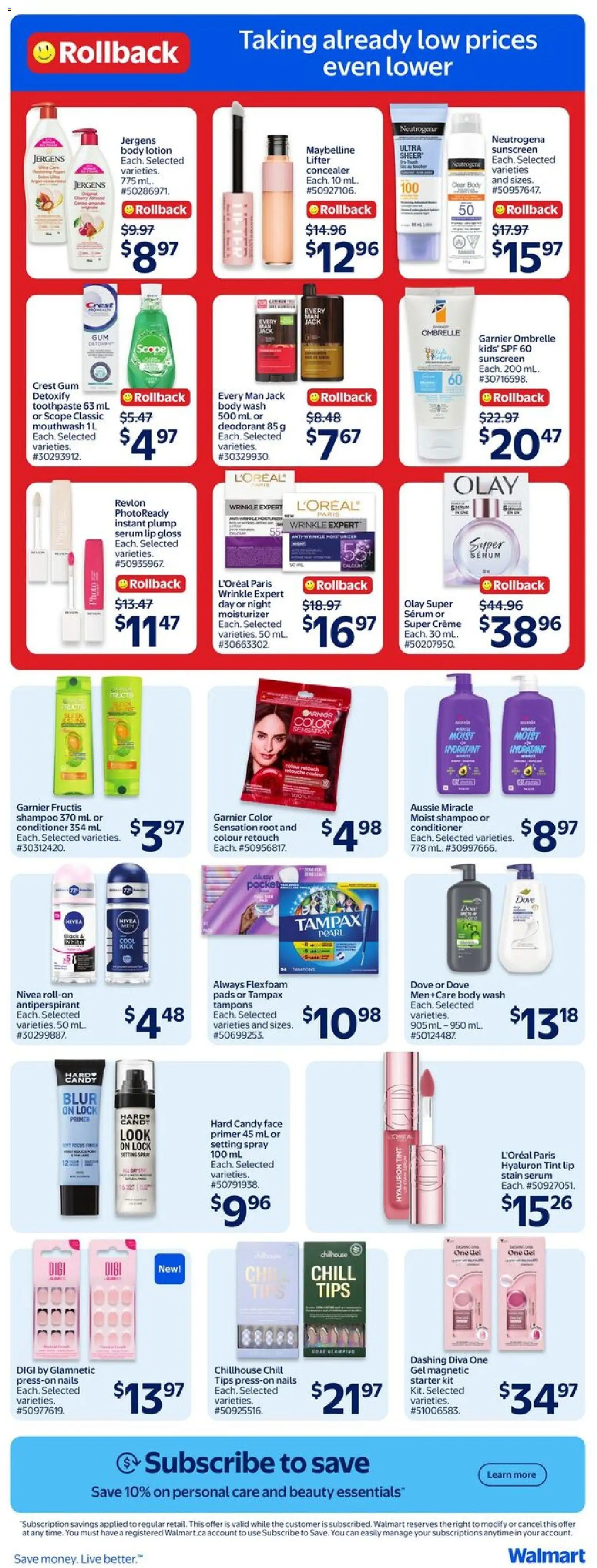 Walmart flyer valid from 30.04.2026 | Page: 17 | Products: Lip gloss, Shampoo, Antiperspirant, Toothpaste