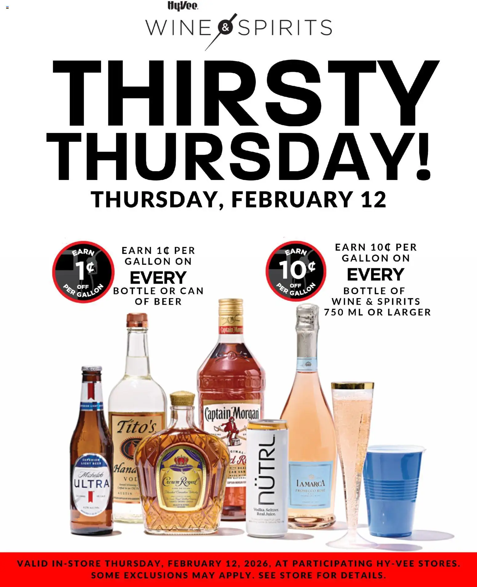 HyVee Thirsty Thursday - valid from 12.02.2026 | Page: 1 | Products: Juice, Wine, Beer