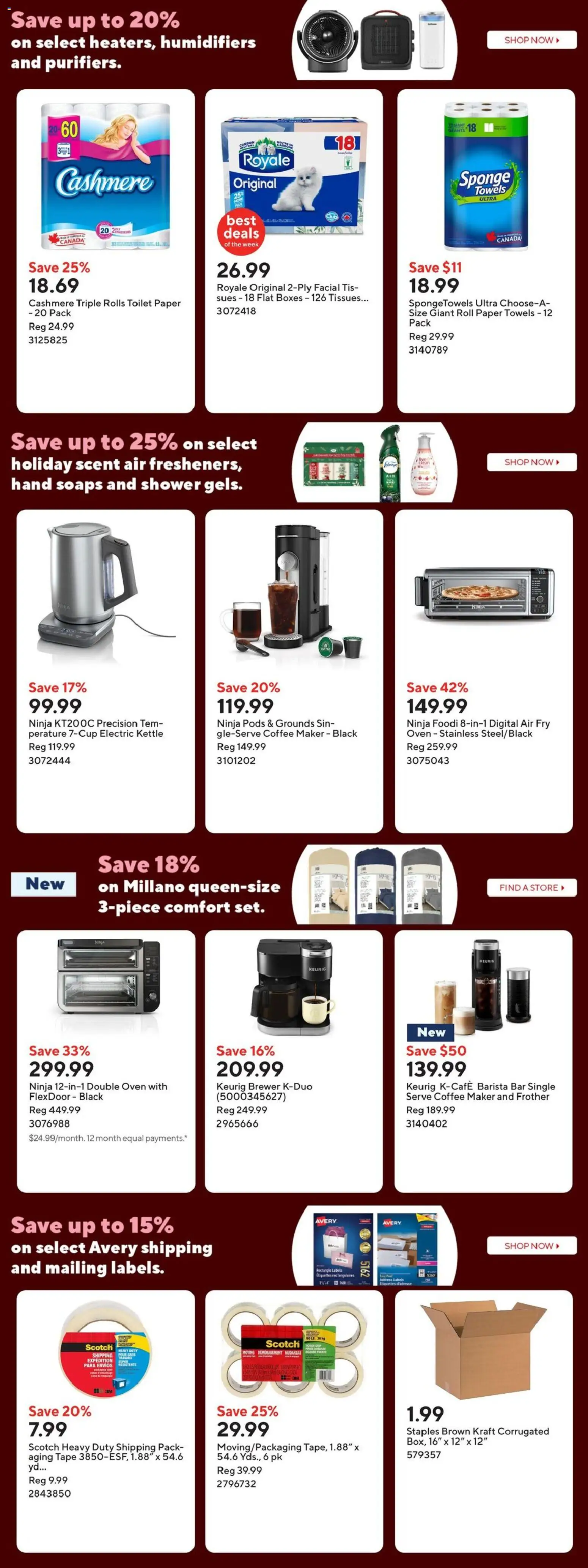 Staples flyer valid from 25.12.2025 | Page: 18 | Products: Oven, Coffee maker, Kettle, Sponge