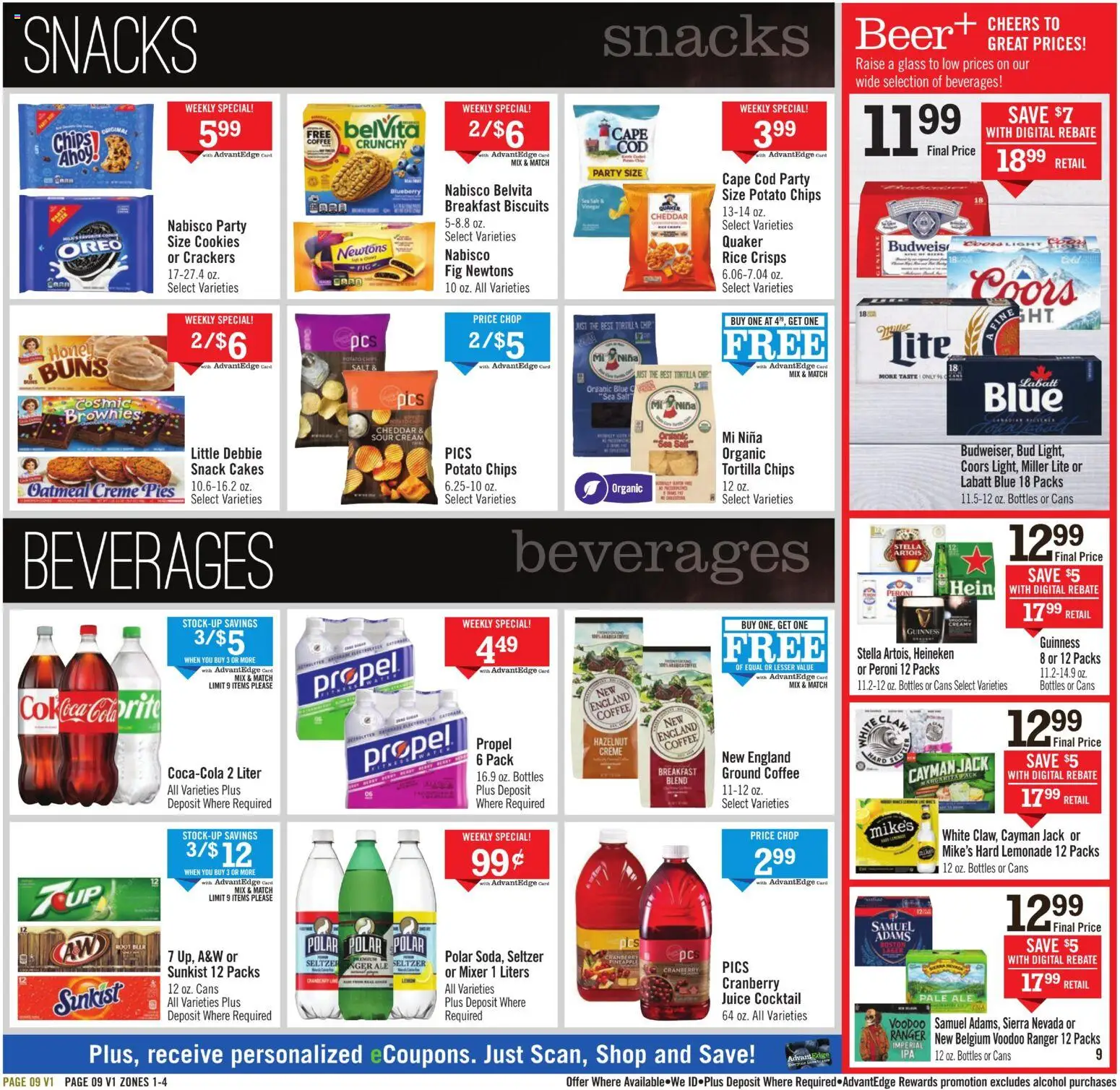 Price Chopper Weekly Ad - valid from 26.04.2026 | Page: 9 | Products: Beer, Rice, Cream, Salt