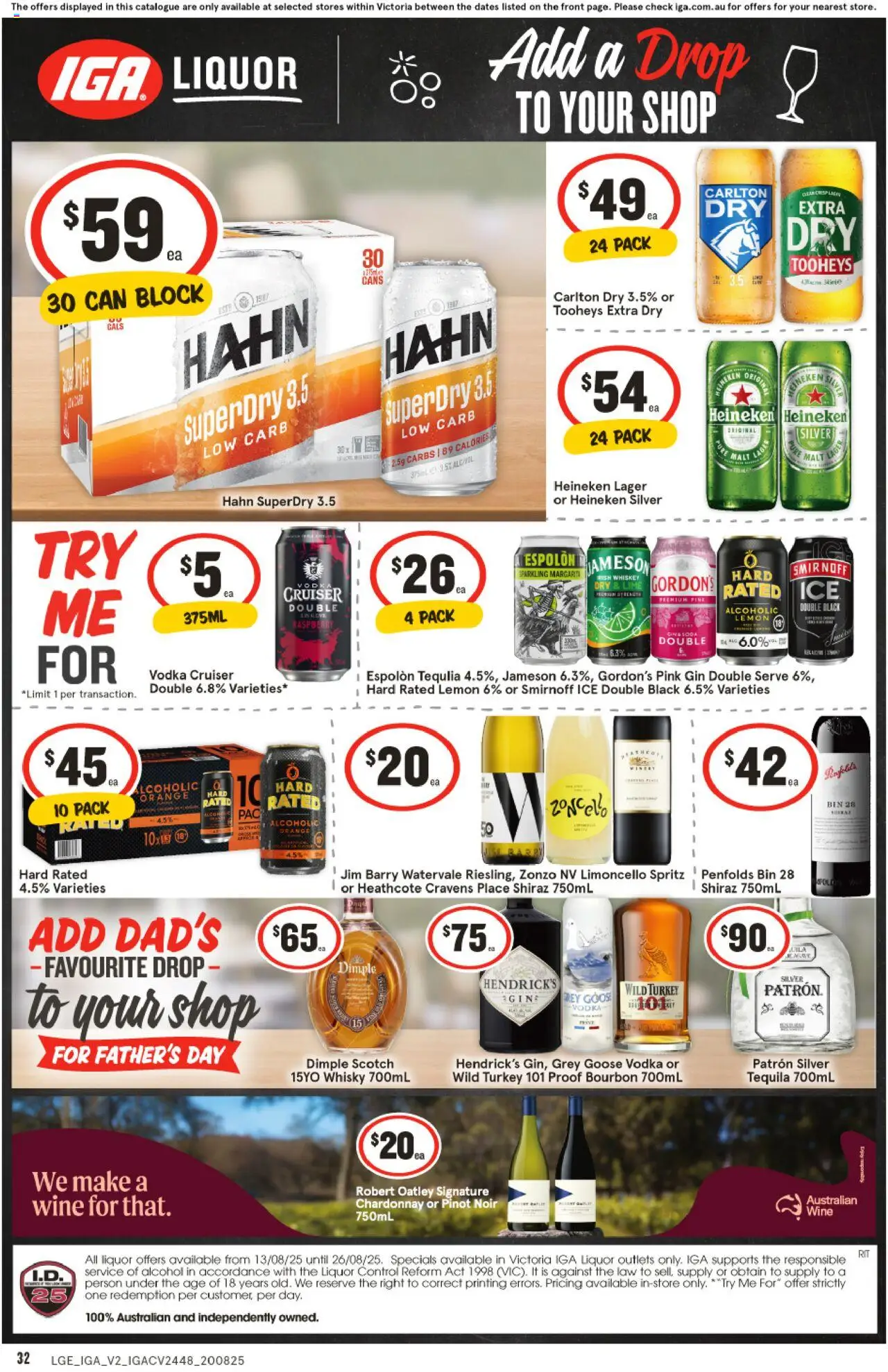 IGA catalogue - valid from 20.08.2025 | Page: 2 | Products: Gin, Vodka, Whiskey, Raspberry