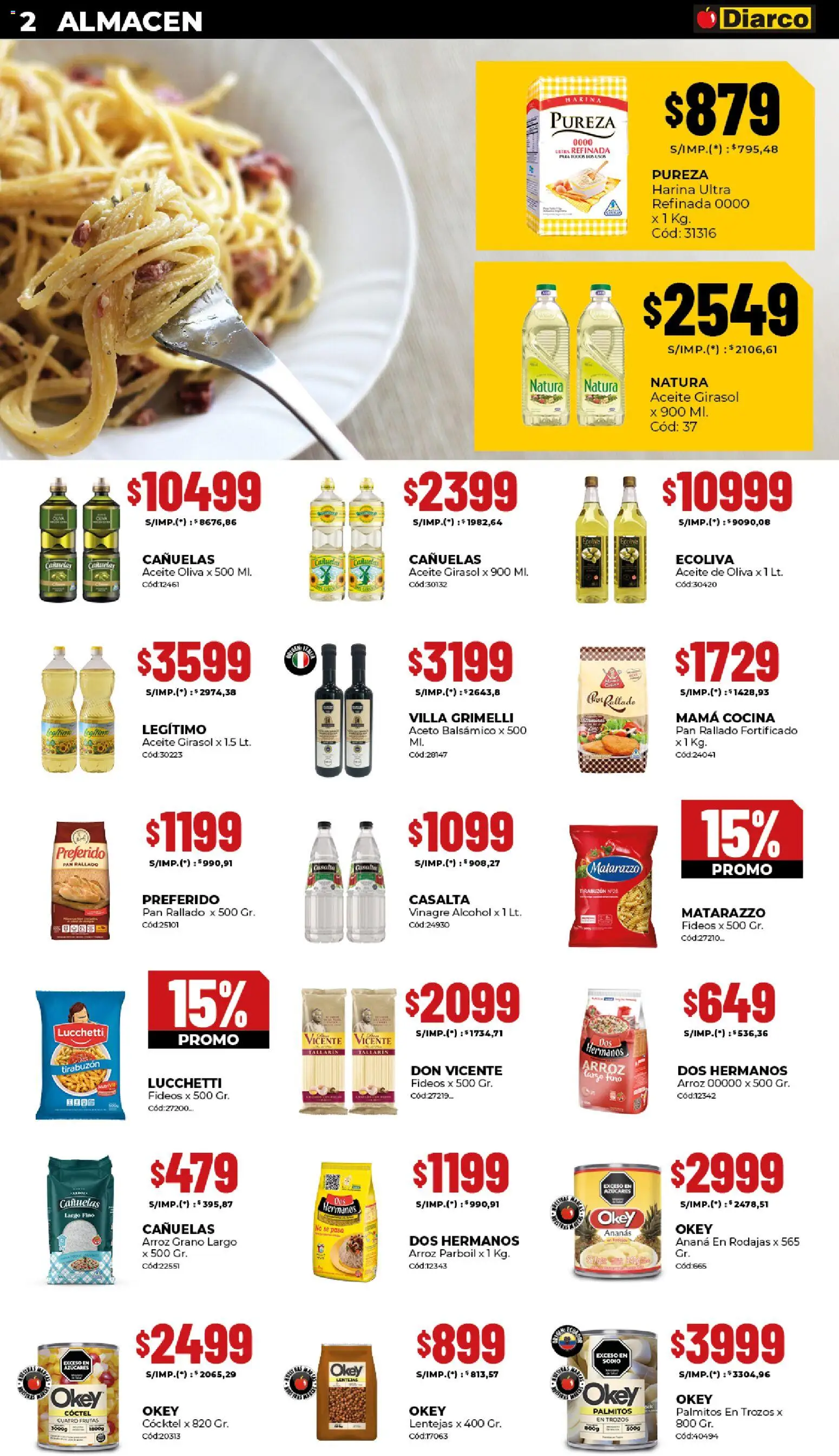Diarco - Ofertas Interior │ válido desde el 27.10.2025 | Página: 2 | Productos: Vinagre, Ananá, Oliva, Pan
