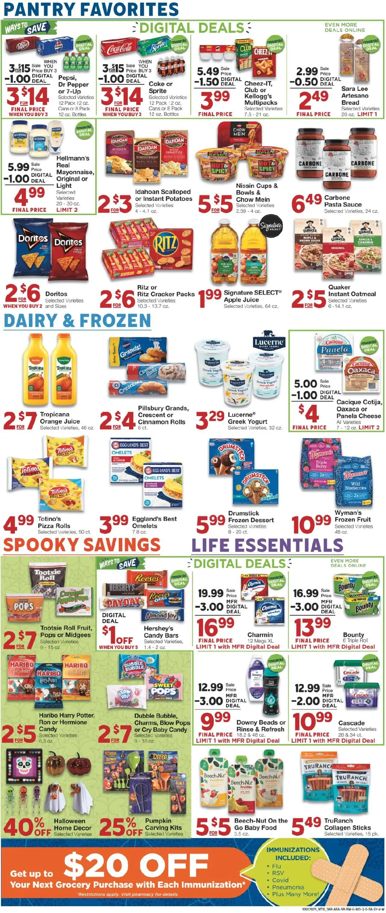 United Supermarkets Weekly Ad - valid from 30.09.2025 | Page: 3 | Products: Pasta, Potatoes, Pumpkin, Blueberries