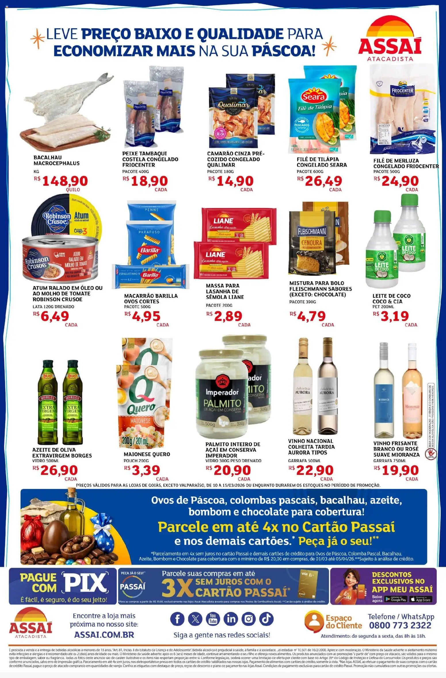 Assaí Atacadista Folheto - válido de 10.03.2026 | Página: 2 | Produtos: Coco, Bacalhau, Bolo, Filé de tilápia