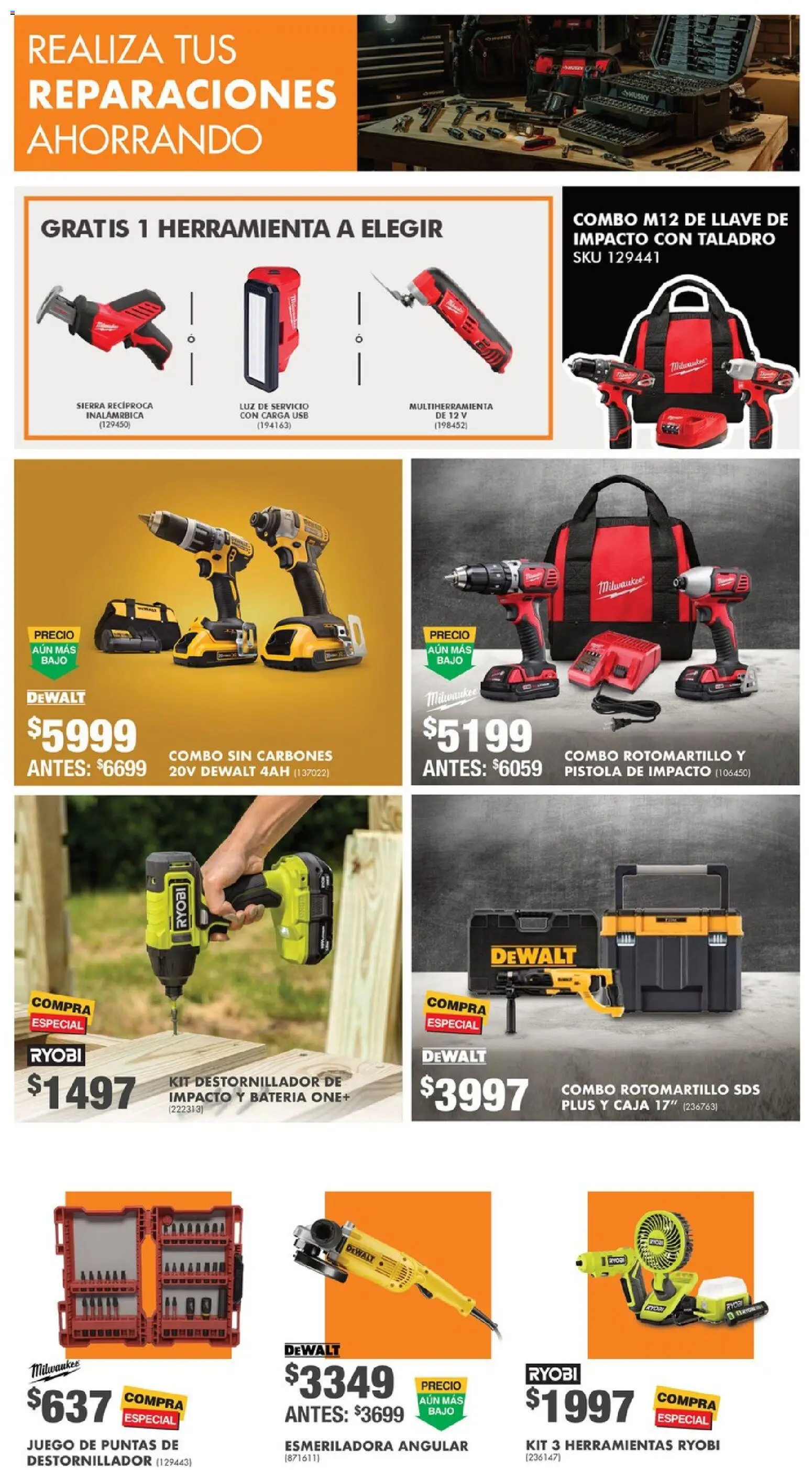 Nuevas ofertas de Home Depot válidas en toda la República Mexicana desde el 04.12.2025. ¡Encuentra las mejores ofertas en Home Depot catálogo! | Página: 9 | Productos: Usb, Taladro, Caja, Destornillador