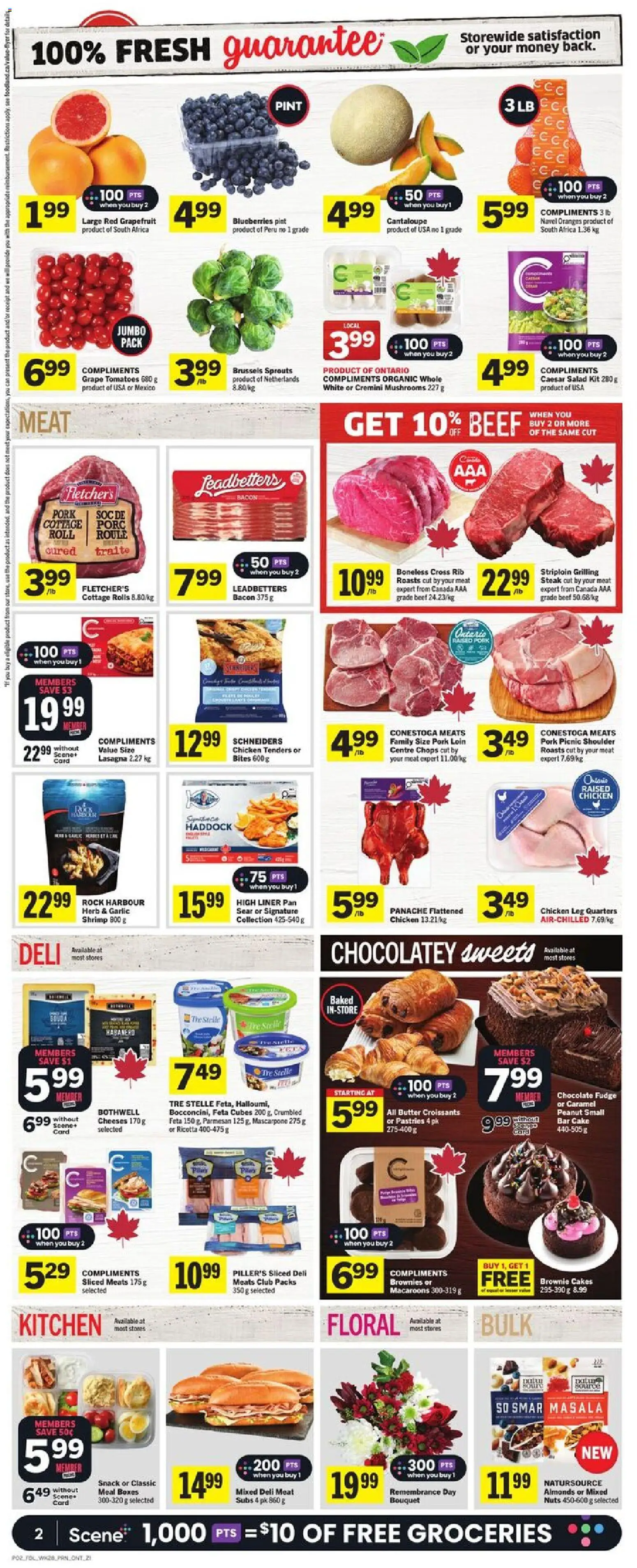 Foodland flyer valid from 06.11.2025 | Page: 3 | Products: Beef, Nuts, Chicken, Pork
