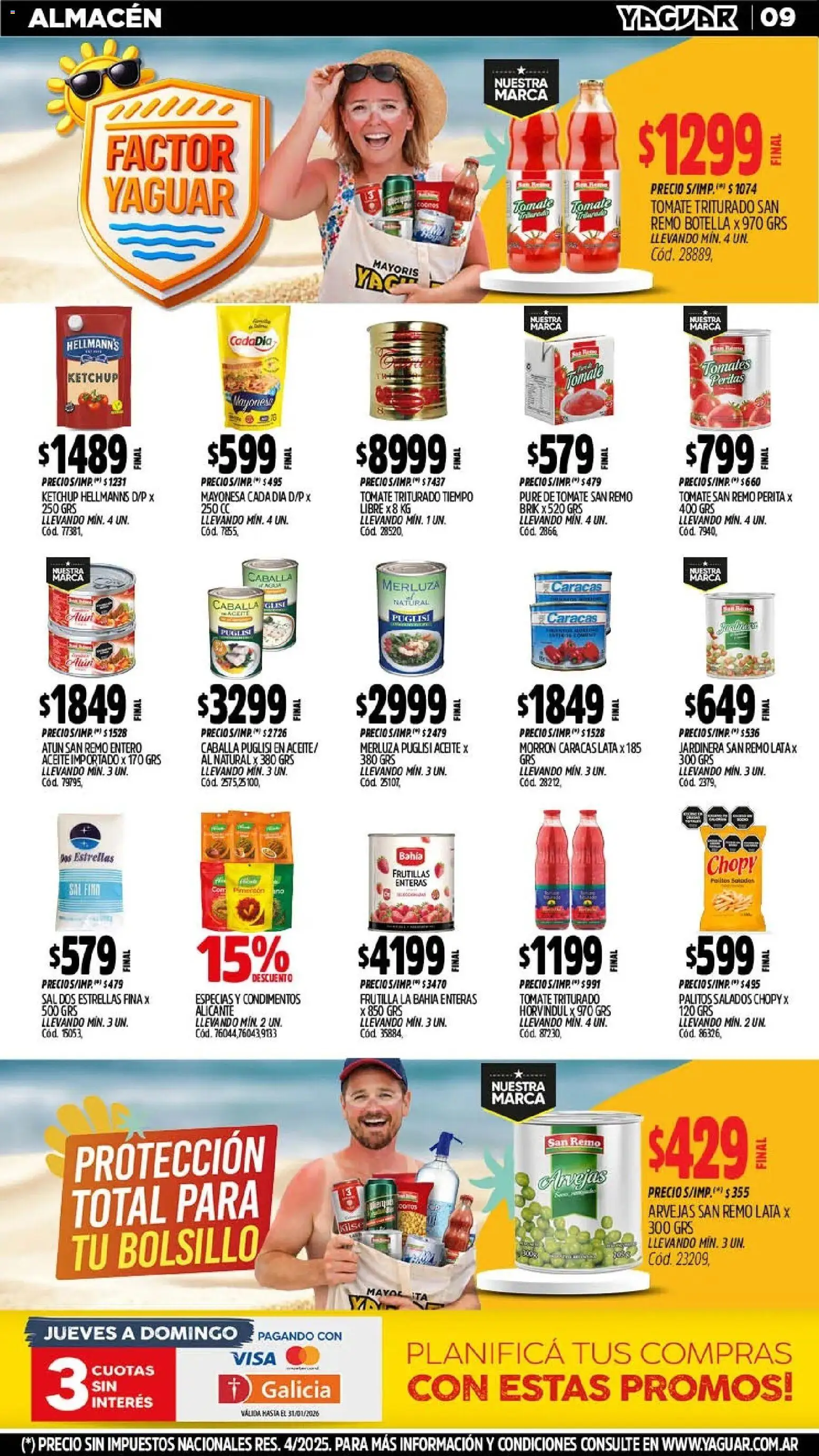 Yaguar - Oferta Semanal Santa Fé │ válido desde el 26.01.2026 | Página: 9 | Productos: Botella, Frutilla, Mayonesa, Atún