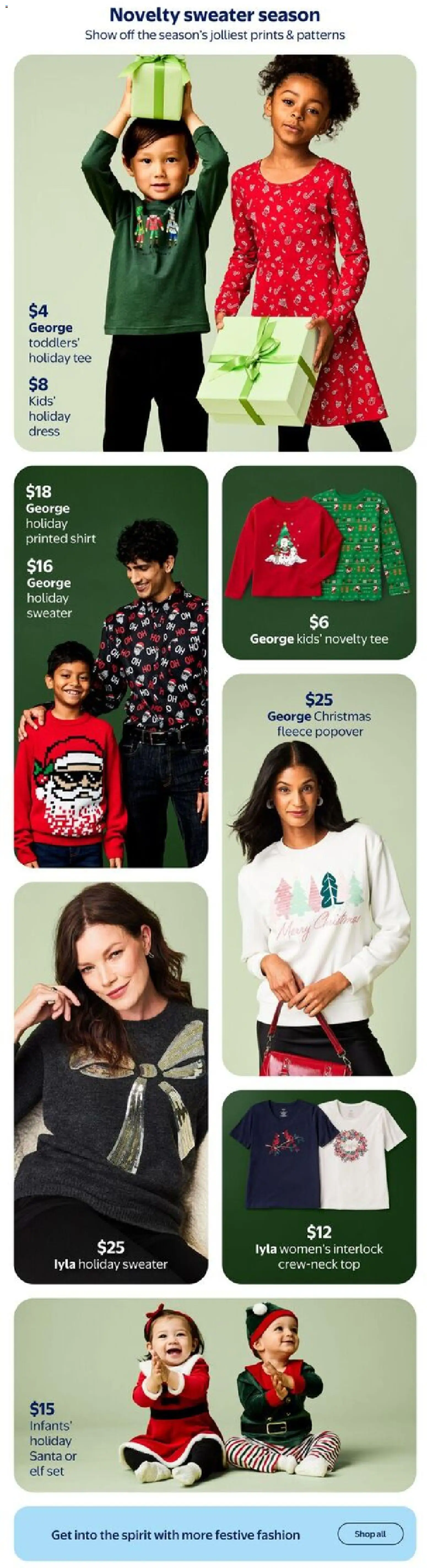 Walmart flyer valid from 30.10.2025 | Page: 19 | Products: Dress, Shirt, Sweater