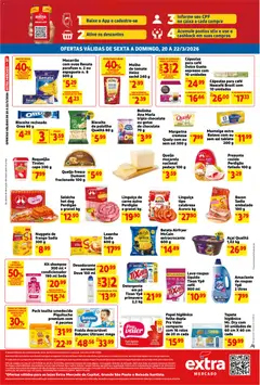 Extra ofertas Fim de semana Mercado - Pré-Visualização do folheto da loja Extra, válido de 20.03.2026 | Página: 2 | Produtos: Manteiga, Fraldas, Biscoito recheado, Amaciante