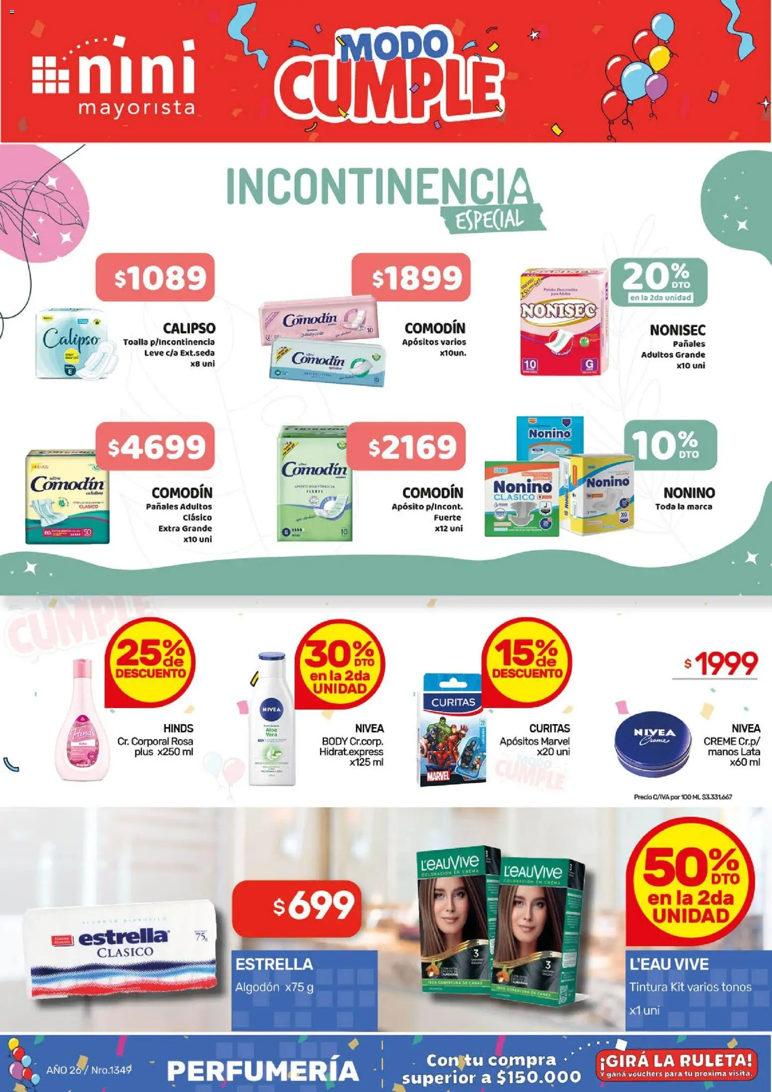 NINI Mayorista Ofertas │ válido desde el 02.03.2026 | Página: 7 | Productos: Algodón, Body, Tintura, Pañales