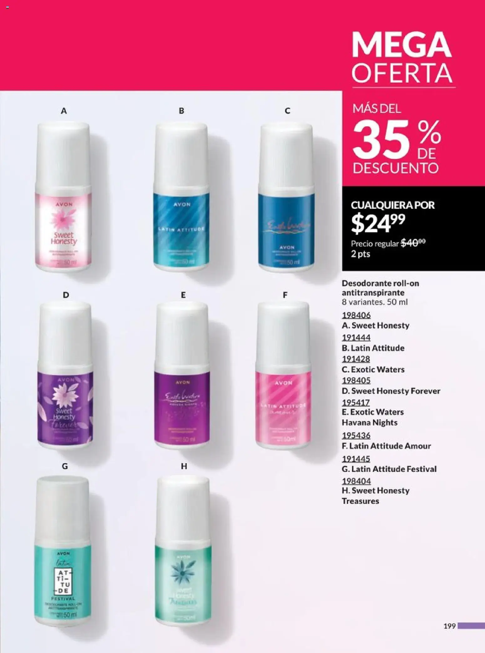 Nuevas ofertas de AVON válidas en toda la República Mexicana desde el 20.12.2025. ¡Encuentra las mejores ofertas en AVON campaña 1 2026! | Página: 208 | Productos: Desodorante, Antitranspirante