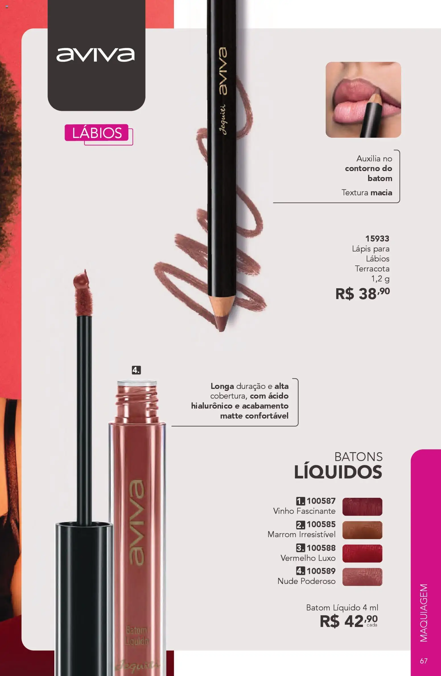 Jequiti Folheto - válido de 11.11.2025 | Página: 67 | Produtos: Maquiagem, Batom, Lápis, Vinho