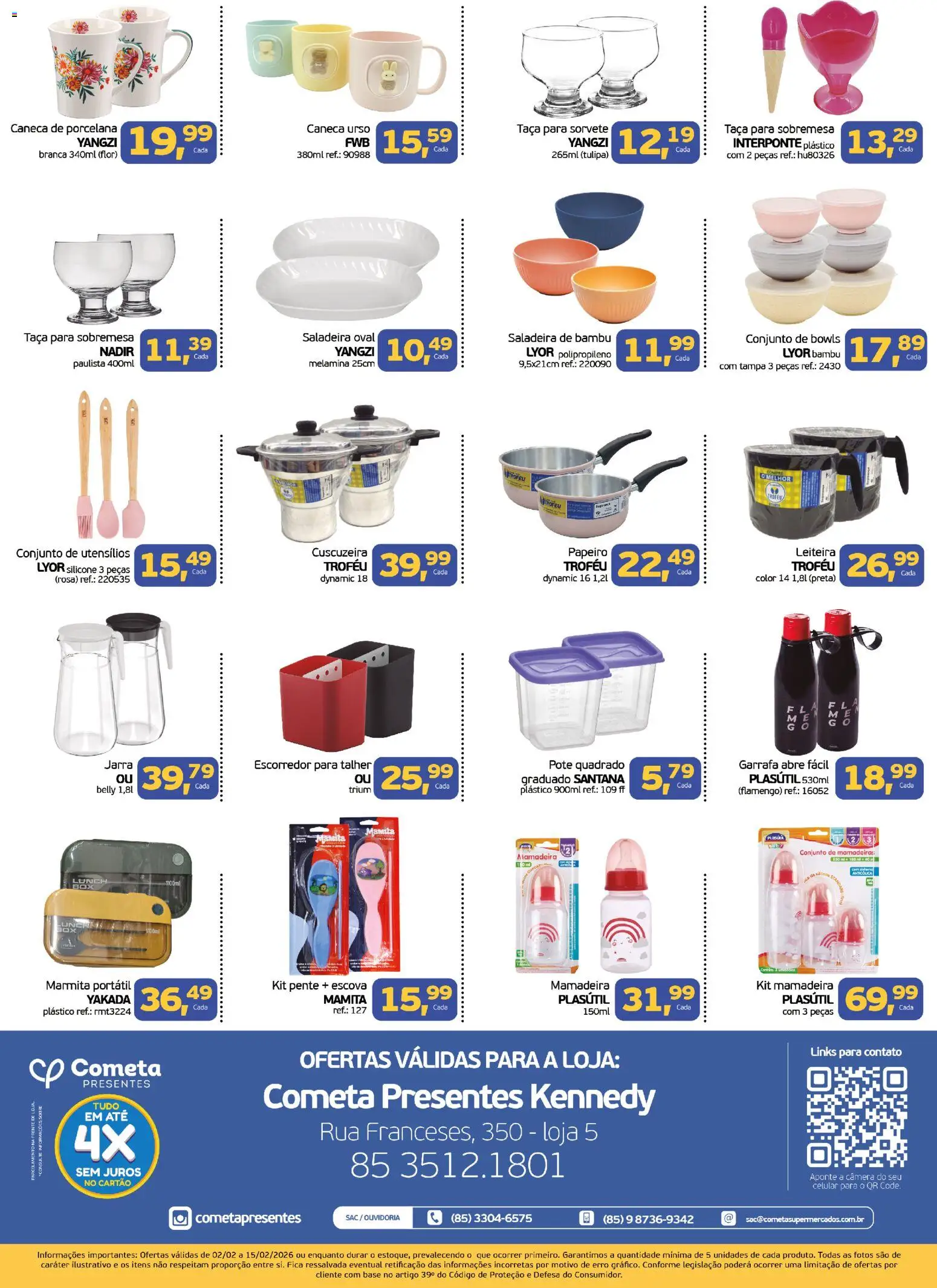 Cometa Supermercados Folheto - válido de 02.02.2026 | Página: 2 | Produtos: Escorredor, Celular, Caneca, Mamadeira