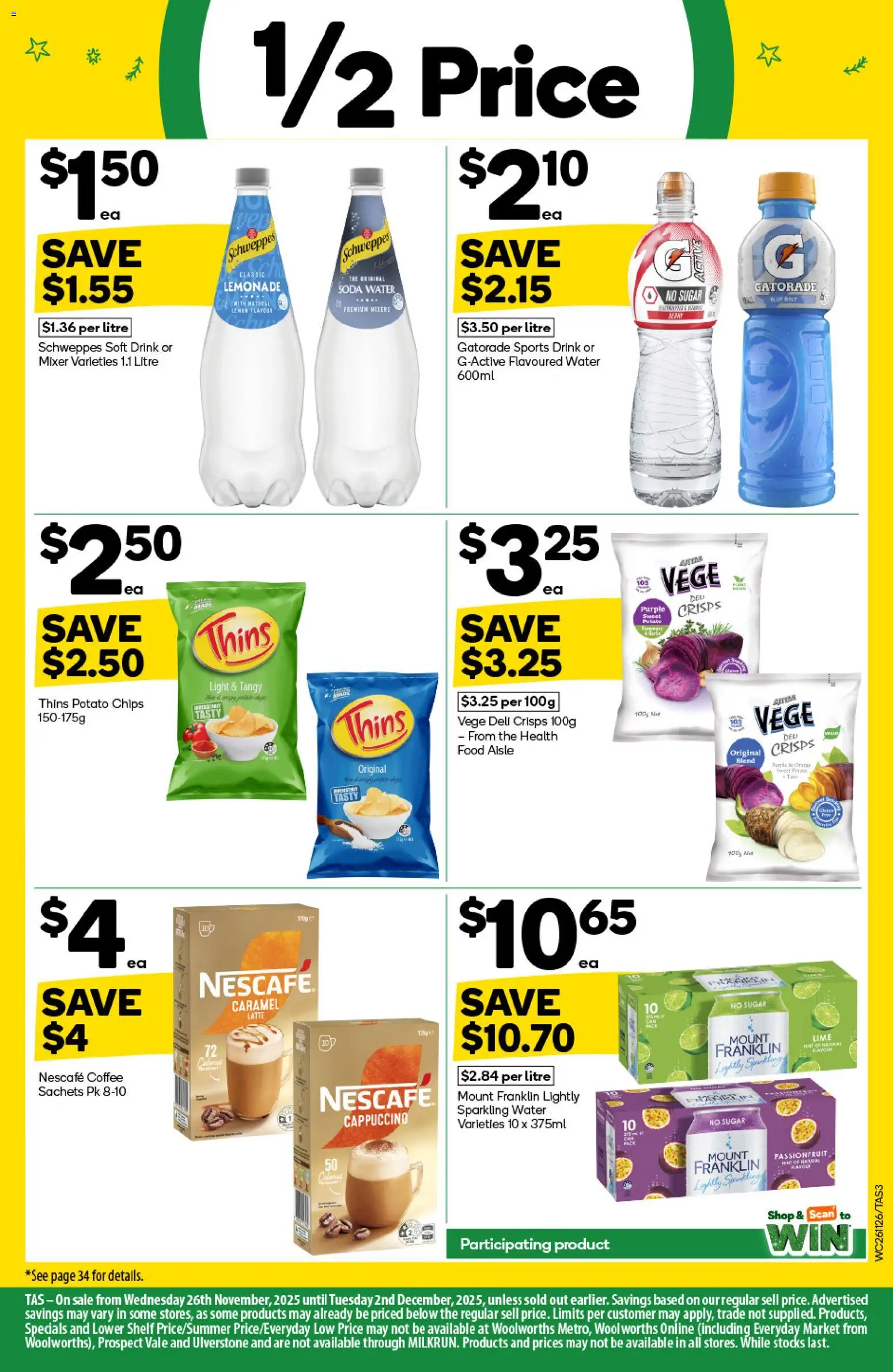 Woolworths catalogue - valid from 26.11.2025 | Page: 3 | Products: Light, Water, Nescafe, Mixer