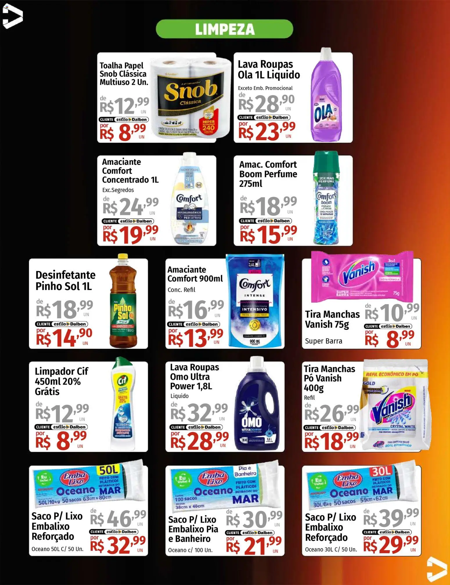 Supermercado Dalben Folheto - válido de 28.11.2025 | Página: 12 | Produtos: Tira manchas, Pia, Vanish, Amaciante
