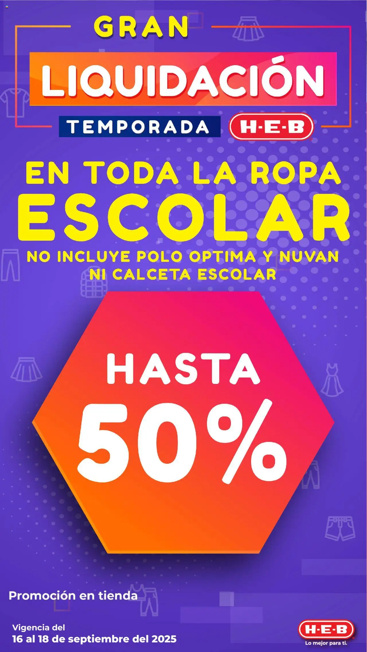 Nuevas ofertas de H-E-B válidas en toda la República Mexicana desde el 16.09.2025. ¡Encuentra las mejores ofertas en H-E-B - Folleto! | Página: 13 | Productos: Ropa