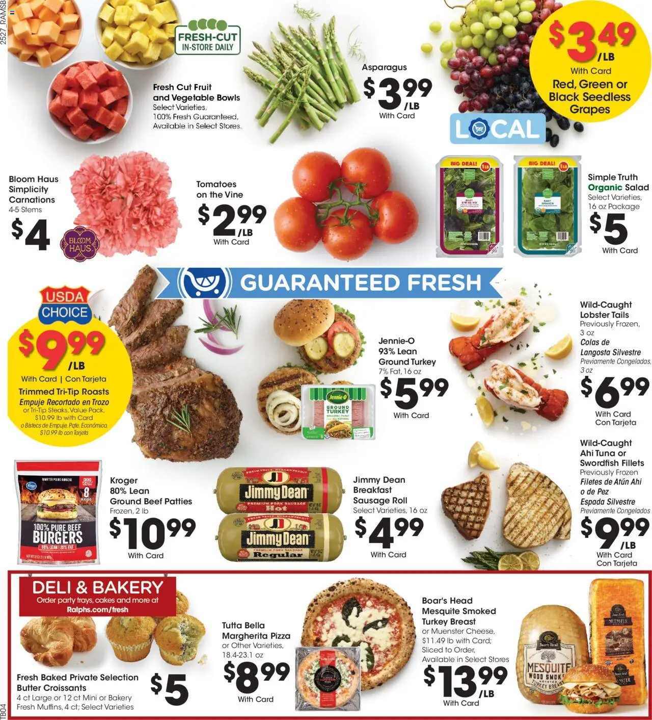 Ralphs Weekly Ad - CA - valid from 06.08.2025 | Page: 10 | Products: Spinach, Butter, Pizza, Pork