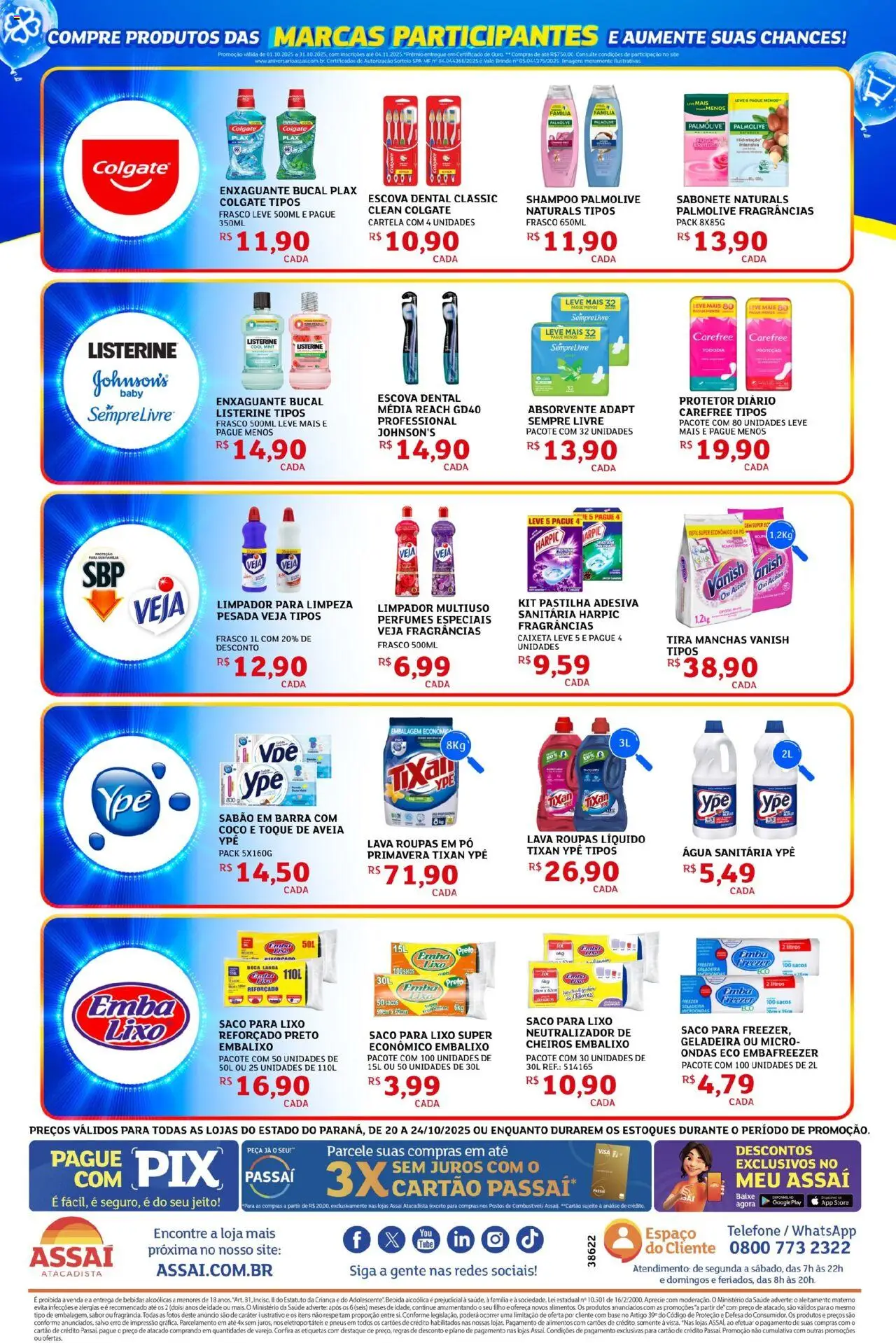 Assaí Atacadista Folheto - válido de 20.10.2025 | Página: 6 | Produtos: Tira manchas, Freezer, Base, Roupas