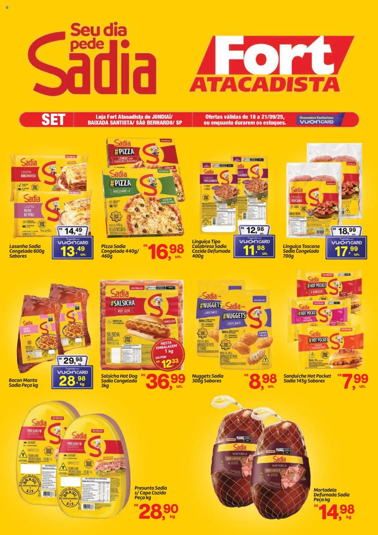 Fort Atacadista Folheto - válido de 18.09.2025 | Página: 1 | Produtos: Presunto, Mortadela, Peito de peru, Mussarela