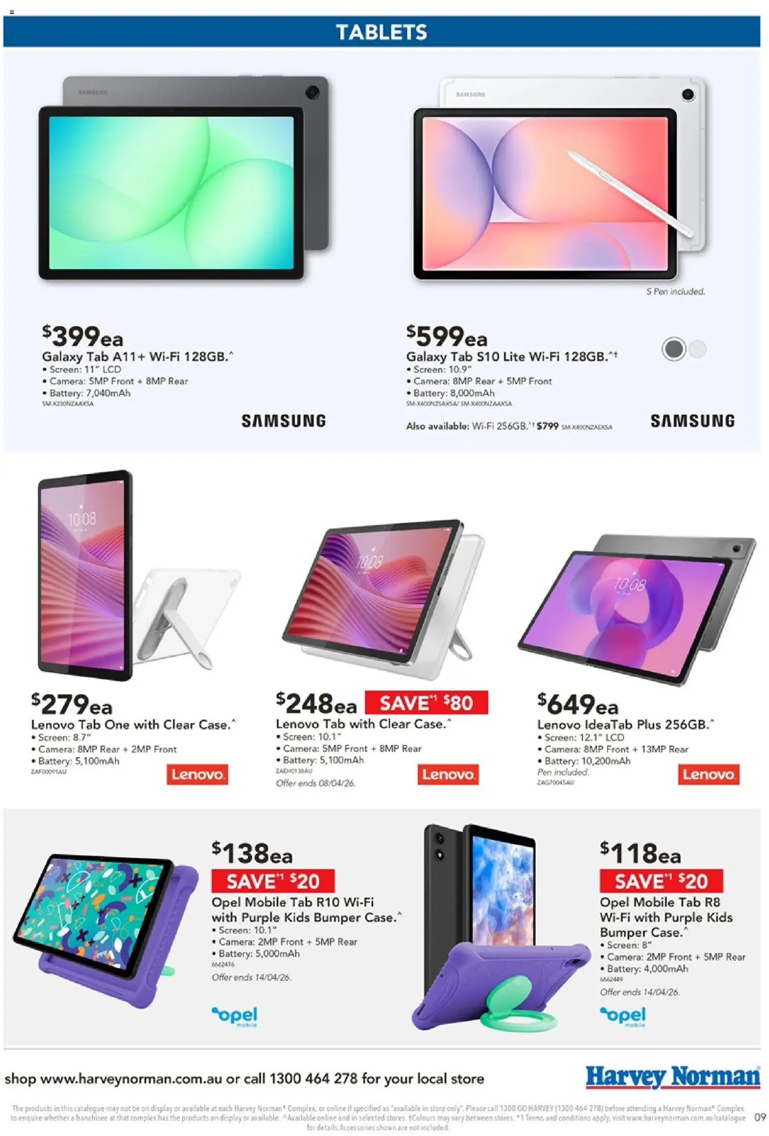 Harvey Norman catalogue - valid from 02.04.2026 | Page: 9 | Products: Battery, Camera, Screen, Tablets