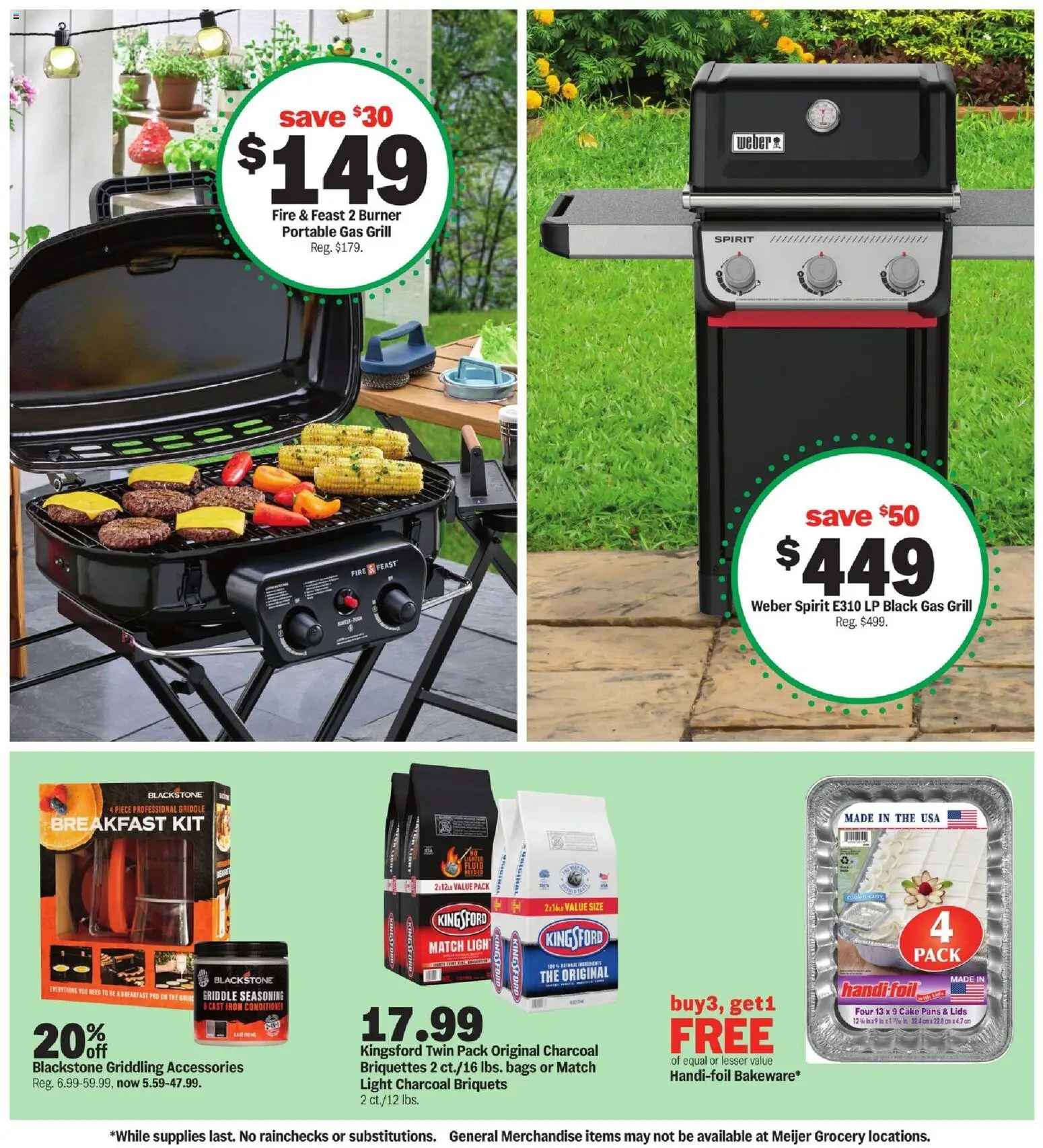 Meijer Make Your Garden a Good Deal Better - valid from 22.04.2026 | Page: 3 | Products: Griddle, Conditioner, Grill, Iron